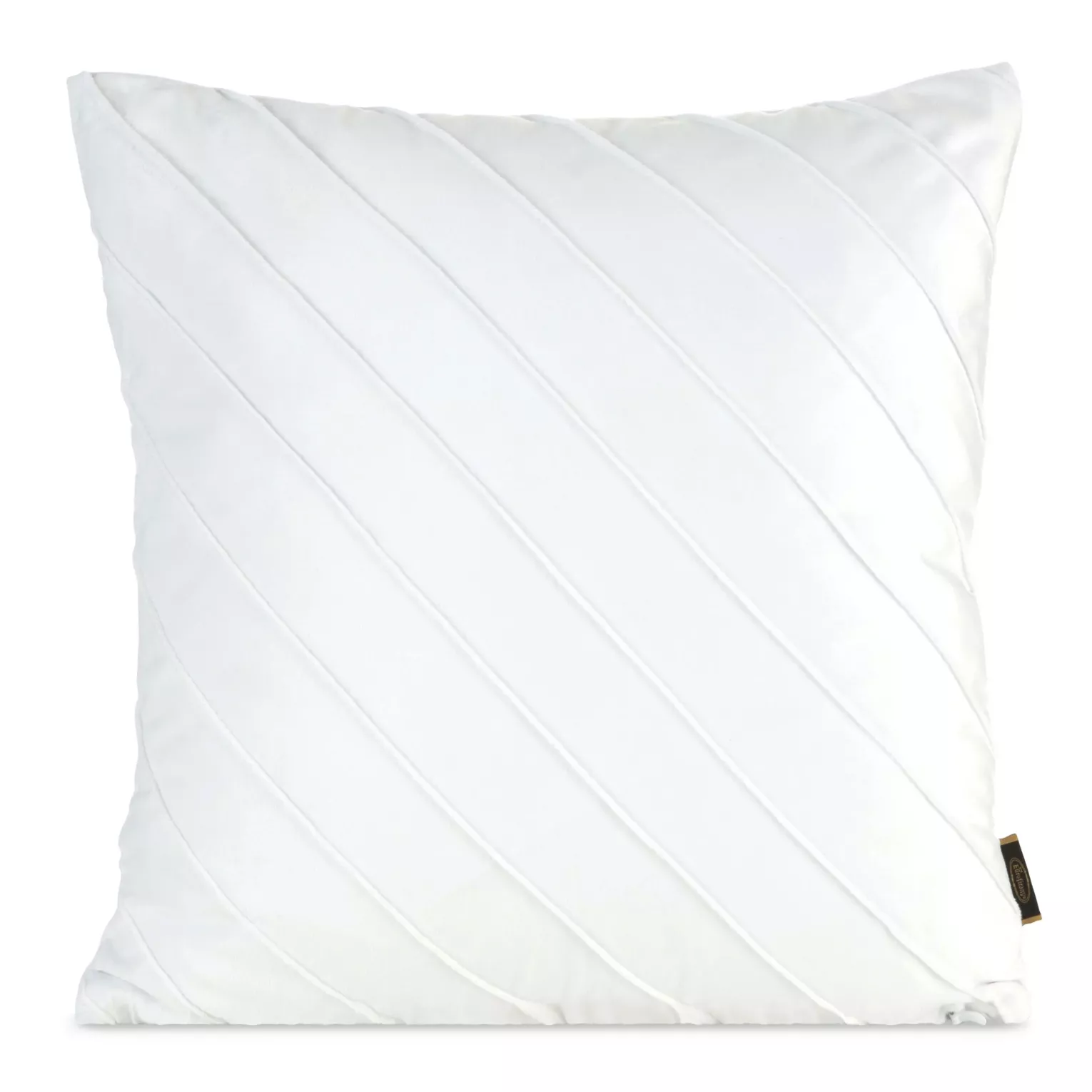 Poszewka na poduszkę 45x45 cm welwetowa biała z geometrycznym przeszywanym wzorem NALA Eurofirany Premium
