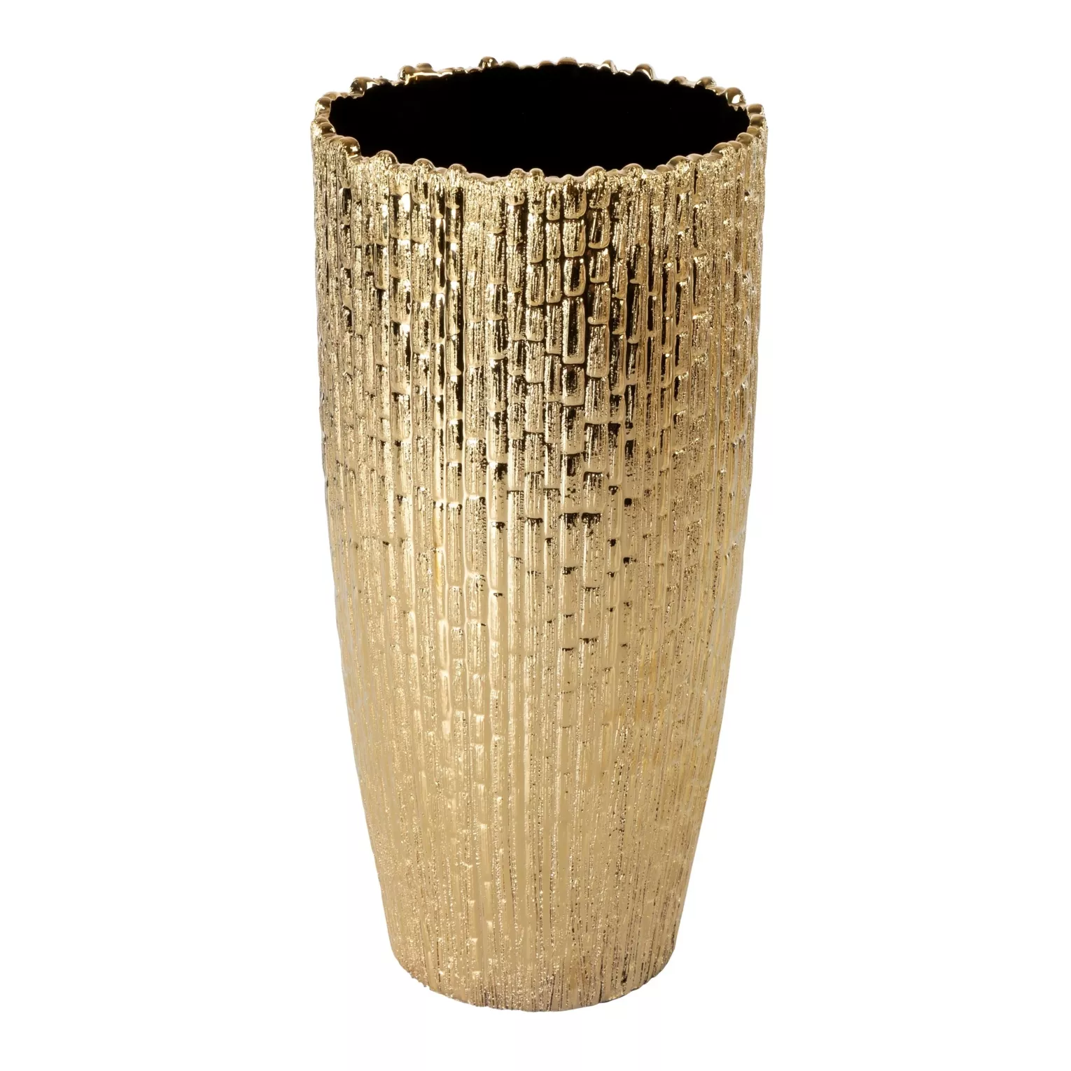 Wazon ceramiczny AVI z wytłaczanym wzorem w stylu glamour