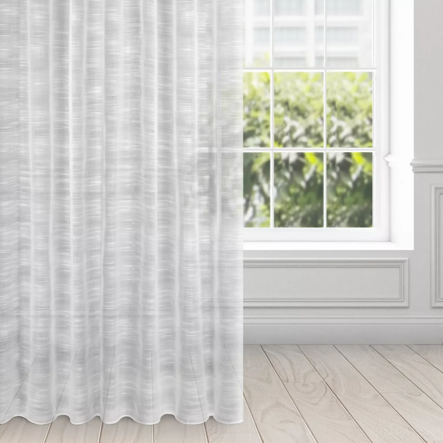 Firana biała z efektem deszczyku półprzezroczysta 140x270 cm taśma ASTERA