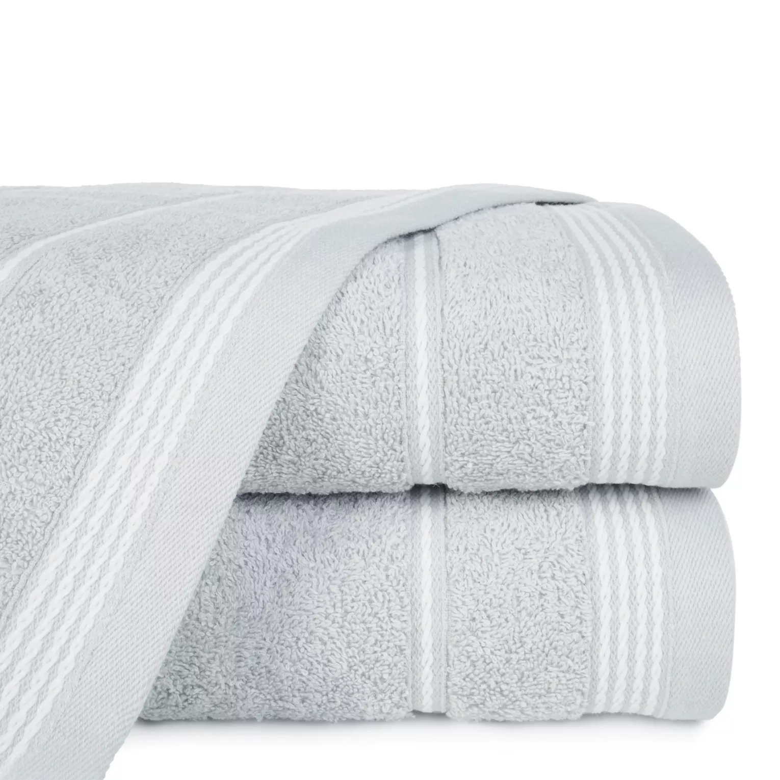 Ręcznik do rąk 30x50 cm bawełniany kolor srebrny ze stębnowaną bordiurą 500 g/m2 MIRA