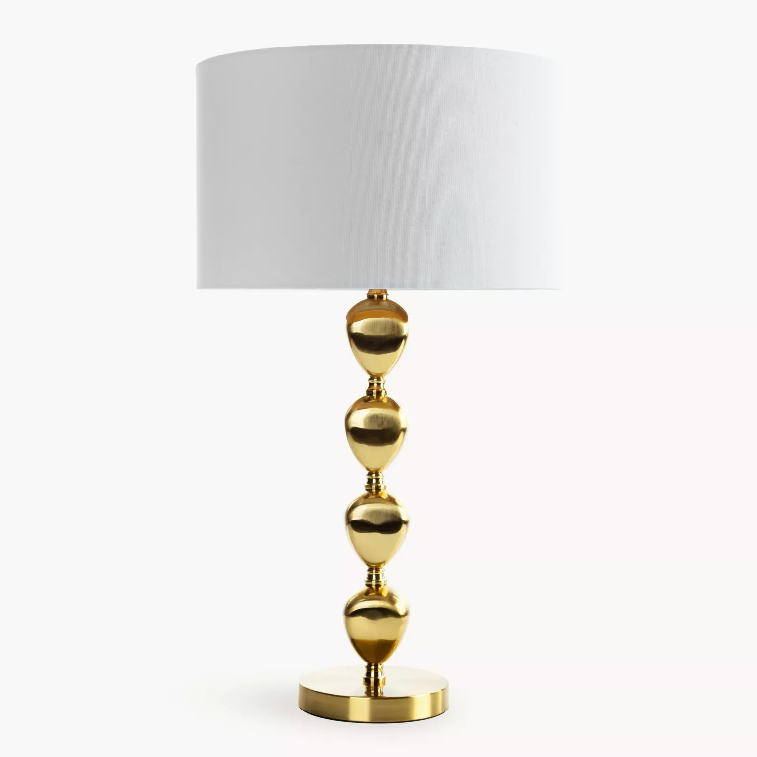 Lampa stołowa do salonu biało, złota  z matowym abażurem 38 x 67 cm CELIA