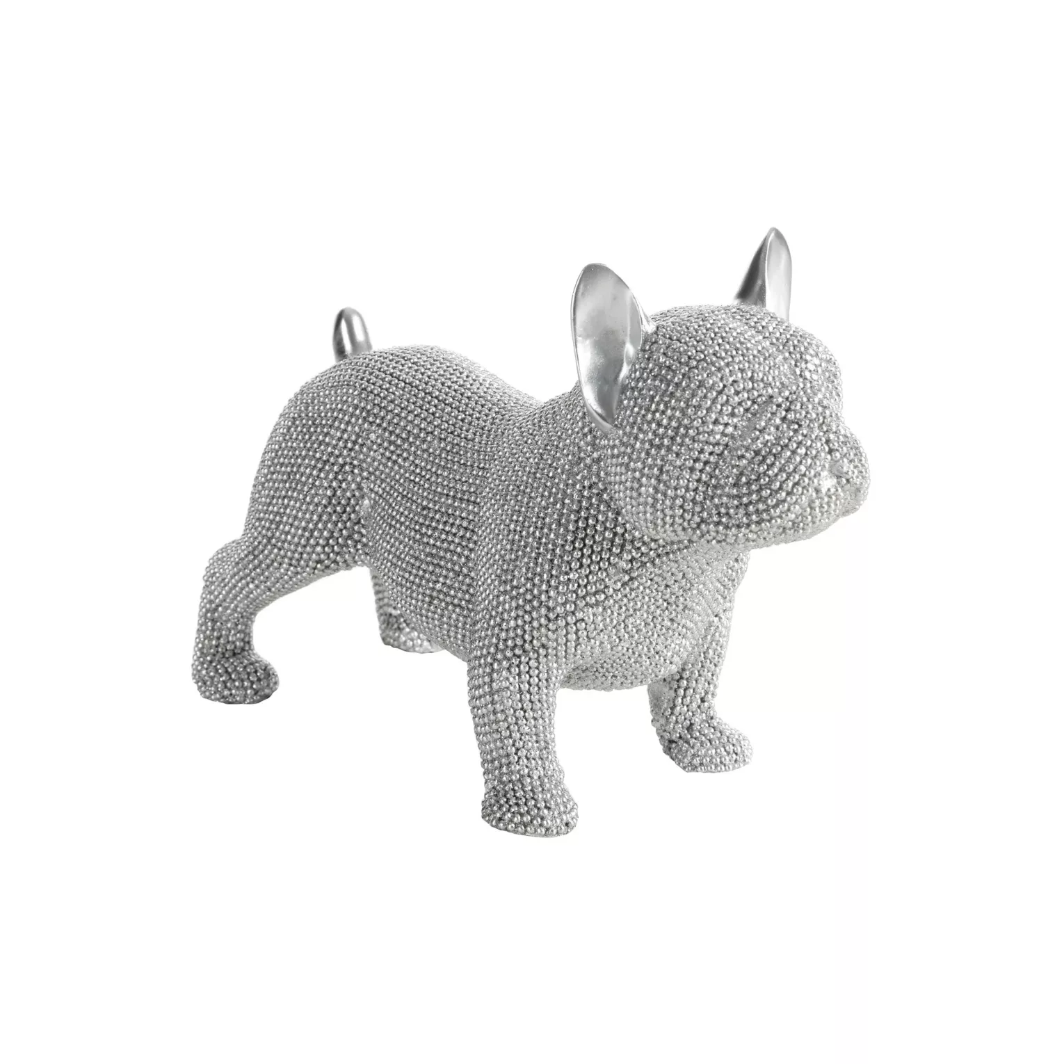 Figurka srebrna pies o drobnym strukturalnym wzorze 20x9x14 cm ELDO