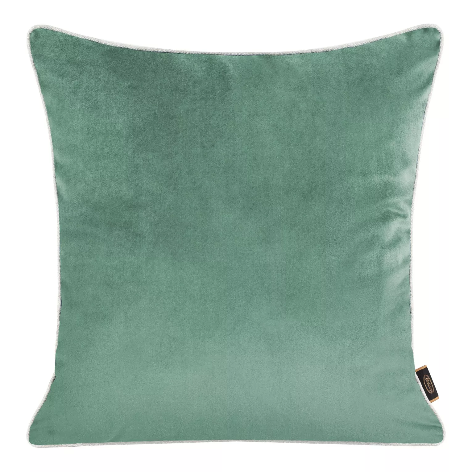 Poszewka na poduszkę 45x45 cm welwetowa kolor turkusowy, jasnoszary, dwustronna z wypustką na brzegach VELVET 57 Eurofirany Premium
