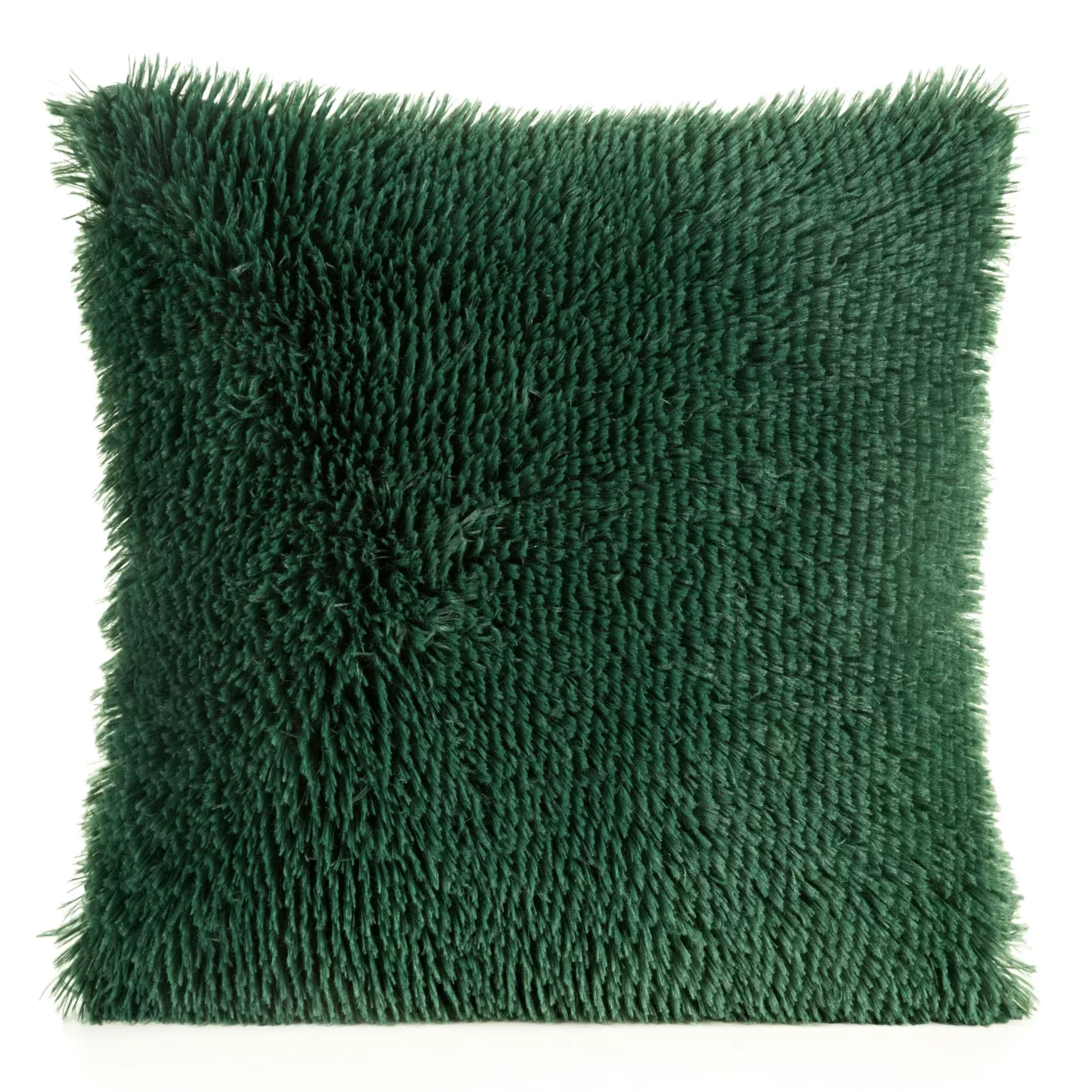 Poszewka na poduszkę 40x40 cm o strukturze miękkiego futra ciemnozielona TIFFANY DESIGN 91