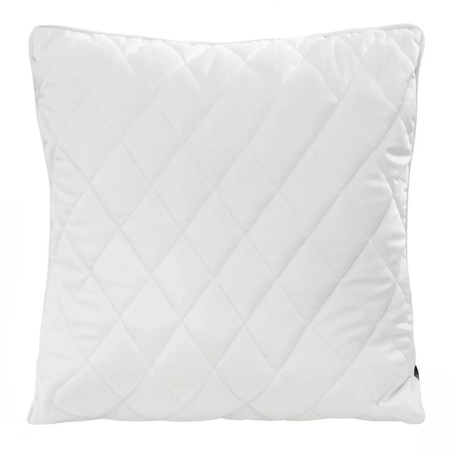 Poszewka na poduszkę 45x45 cm welwetowa, biała pikowana we wzór karo z ozdobną wypustką VELVET 27 Eurofirany Premium