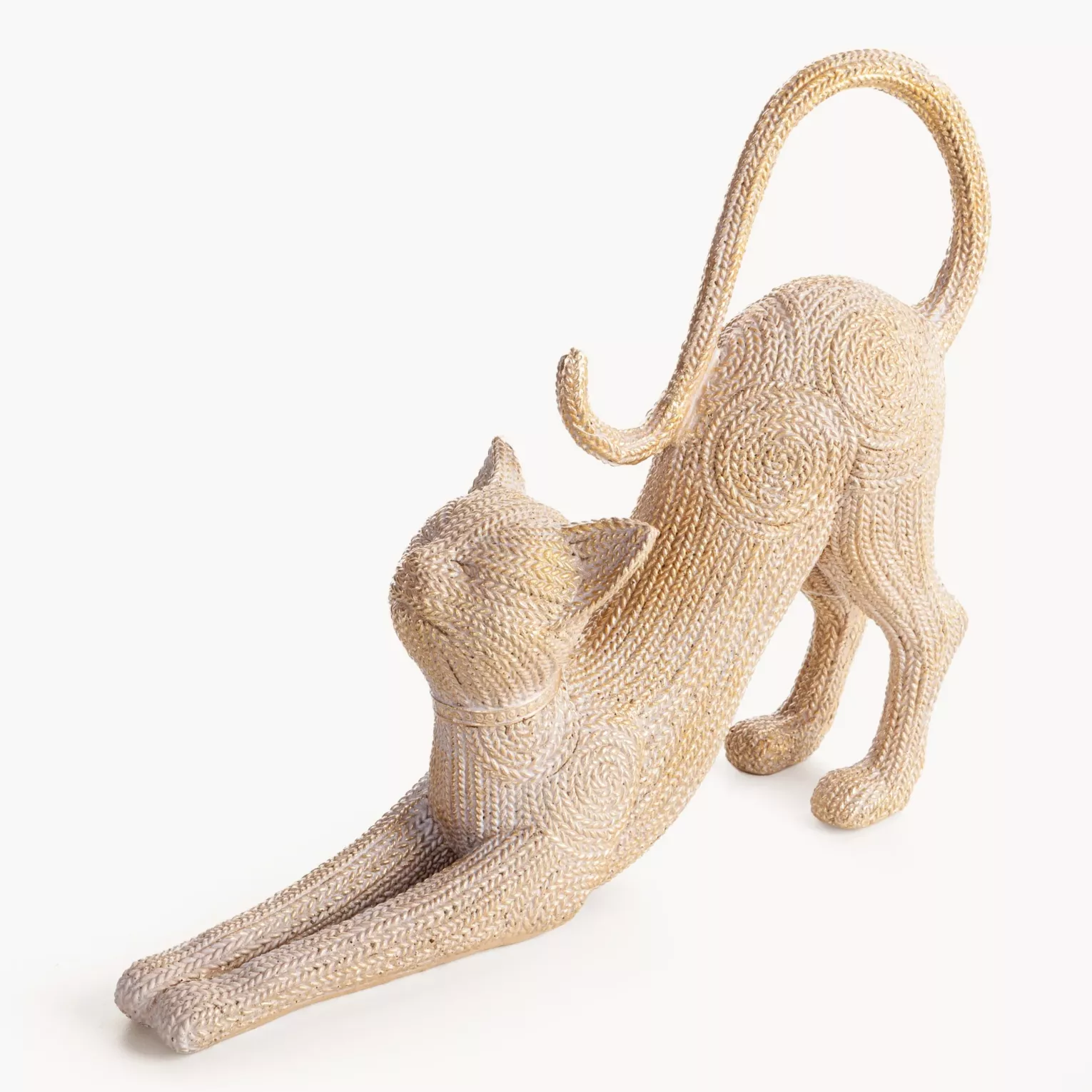 Figurka złota w kształcie kota 32x8x25 cm VALERI