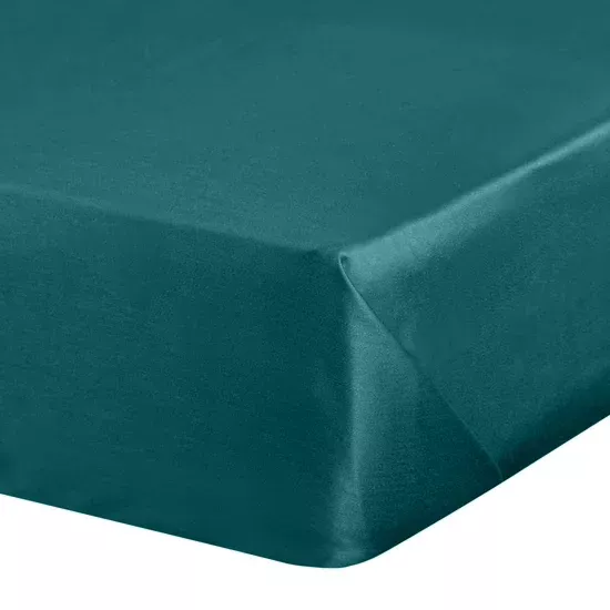 Prześcieradło bez gumki 220x210 cm z satyny bawełnianej kolor turkusowy 125 g/m2 DINA Diva Line
