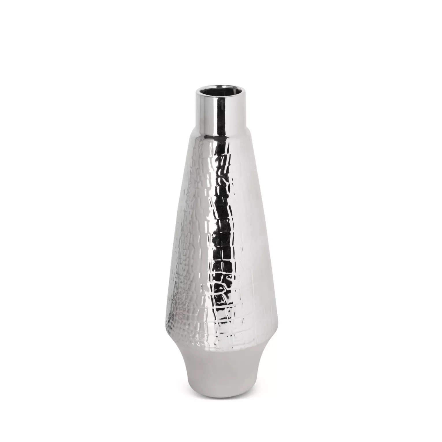 Wazon z dolomitu srebrny dekoracyjny średnica 14x39 cm ERNA