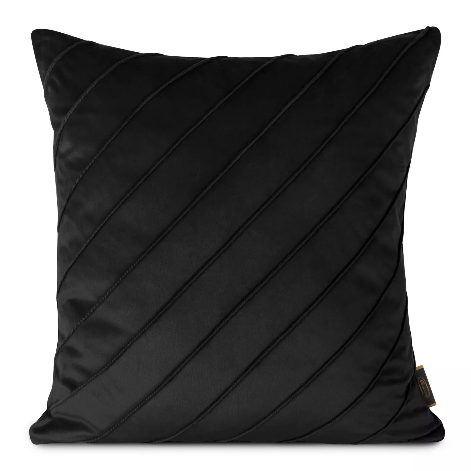 Poszewka na poduszkę 45x45 cm welwetowa czarna z geometrycznym przeszywanym wzorem NALA Eurofirany Premium