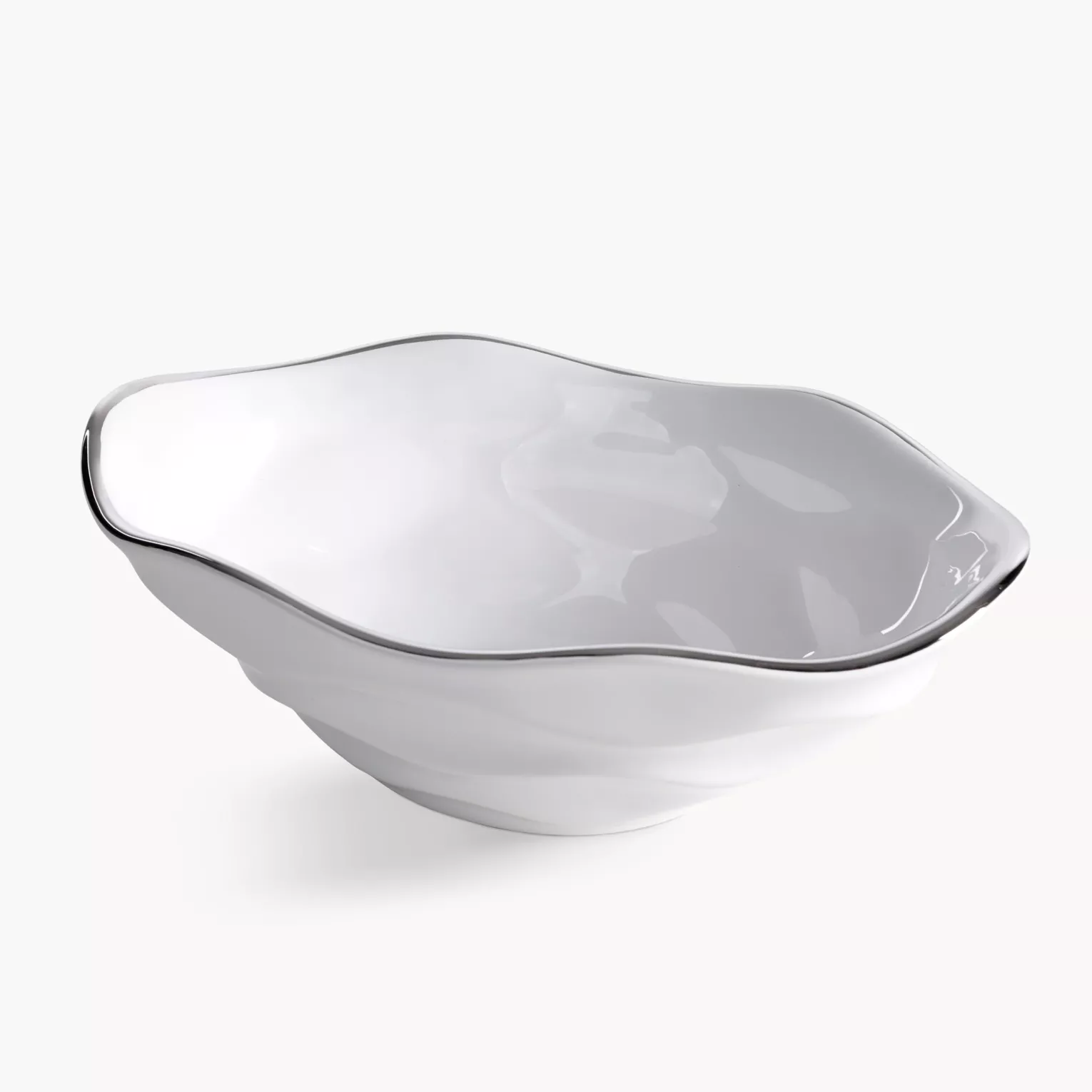 Misa dekoracyjna biało, srebrna 25x16x8 cm BONI