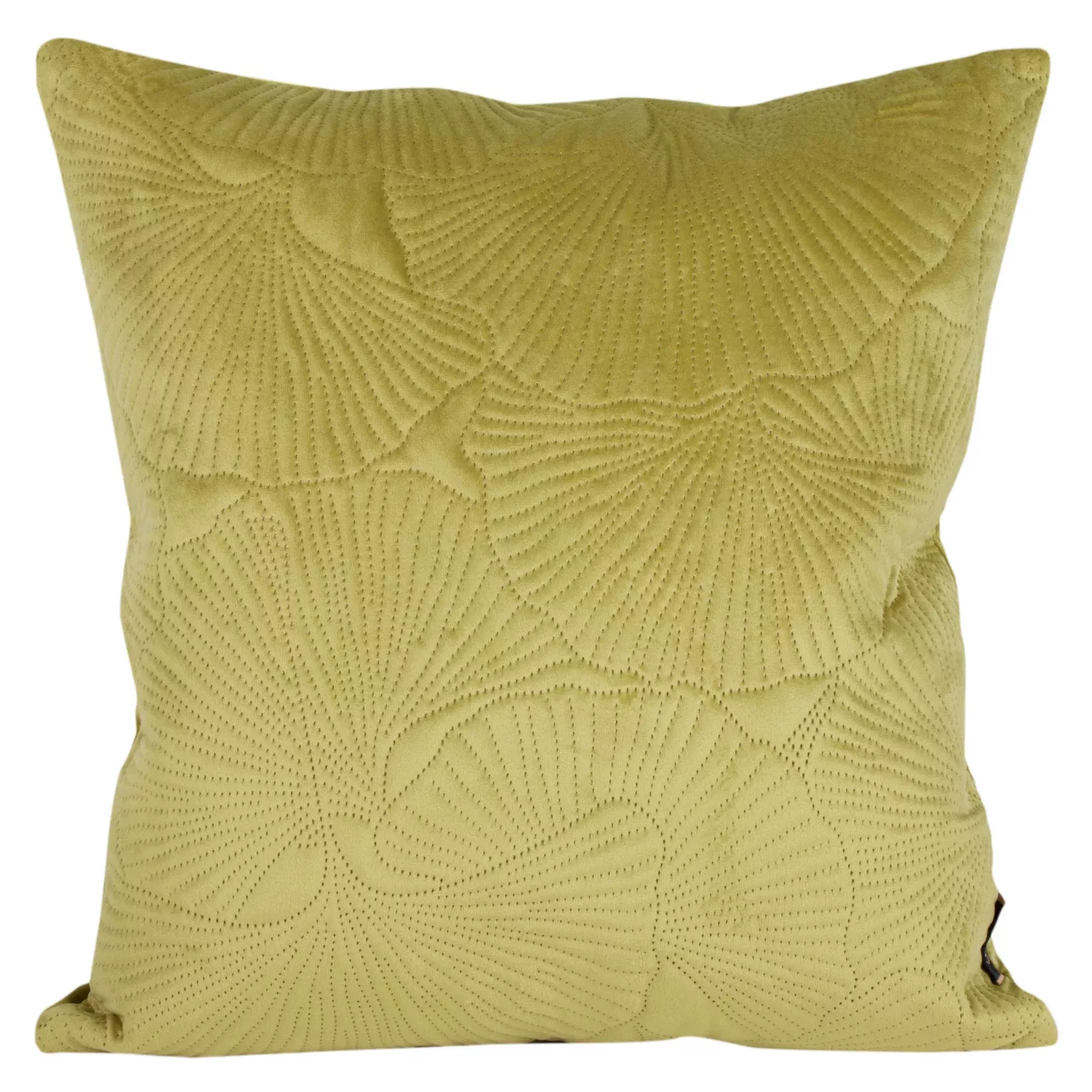 Poszewka na poduszkę 45x45 cm welwetowa kolor jasnozielony z wytłaczanym wzorem liści miłorzębu VELVET 58 Eurofirany Premium