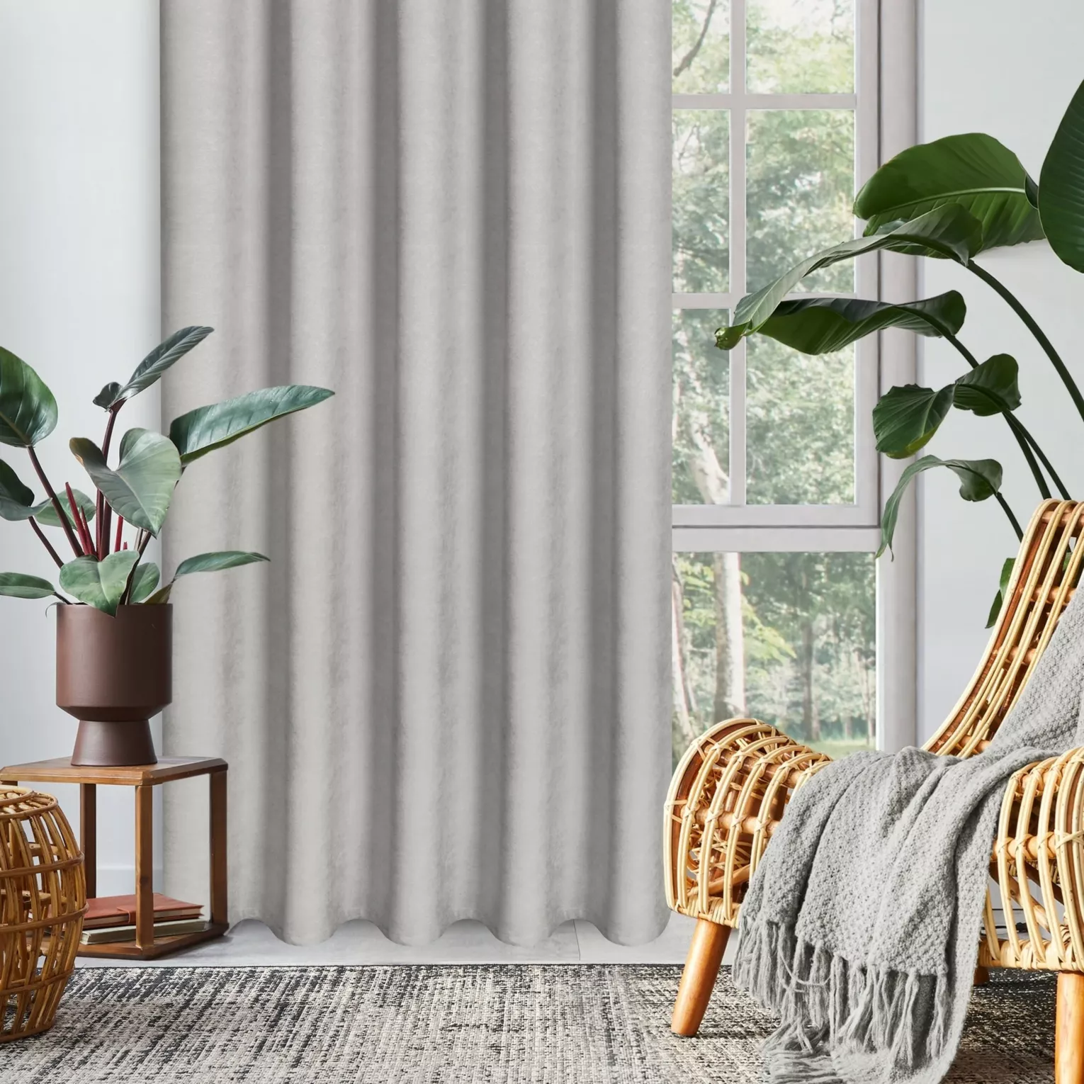 Zasłona ciemnosrebrna z tkaniny welurowej 300x280 cm tunel Dora