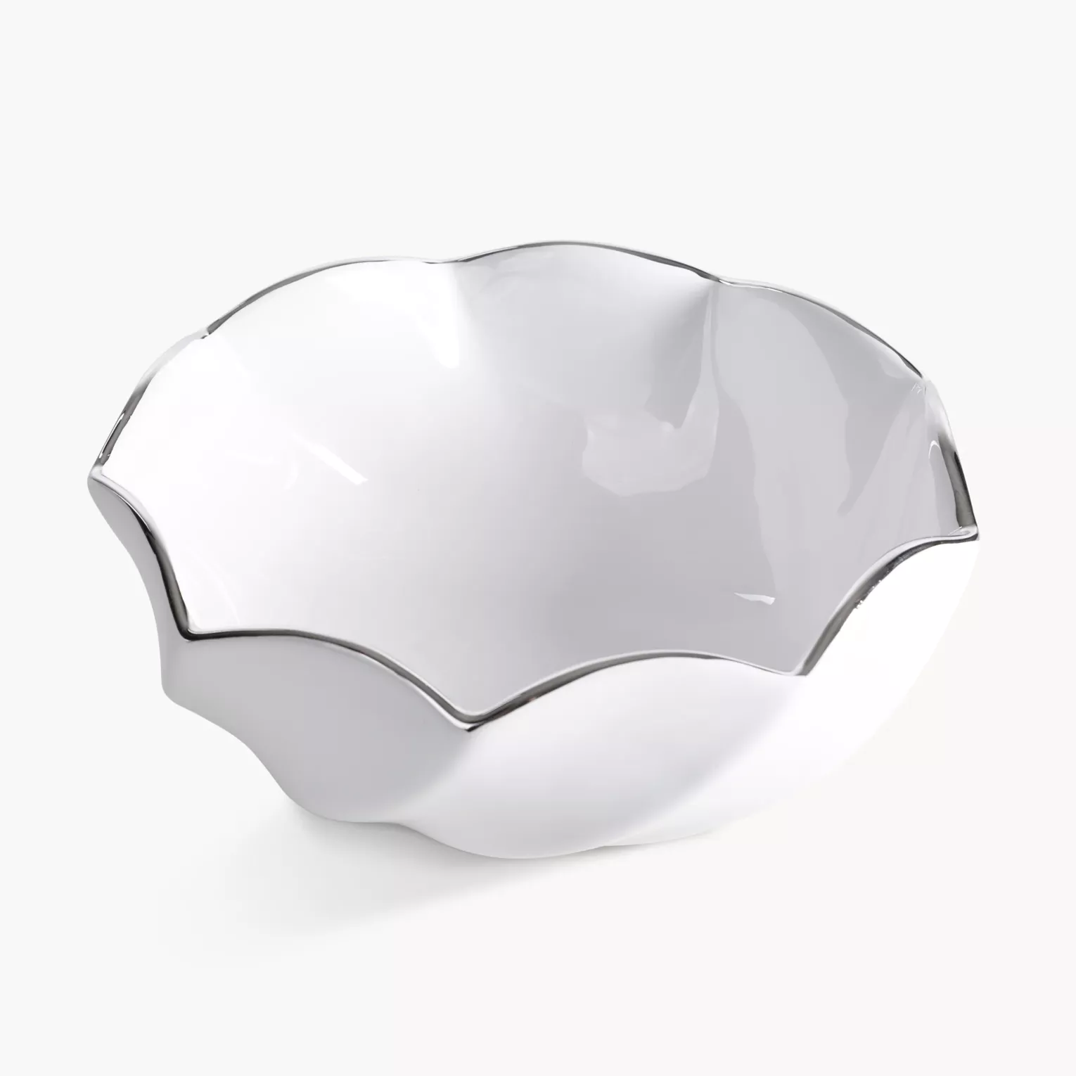 Misa dekoracyjna biało, srebrna 20x9 cm MELIA