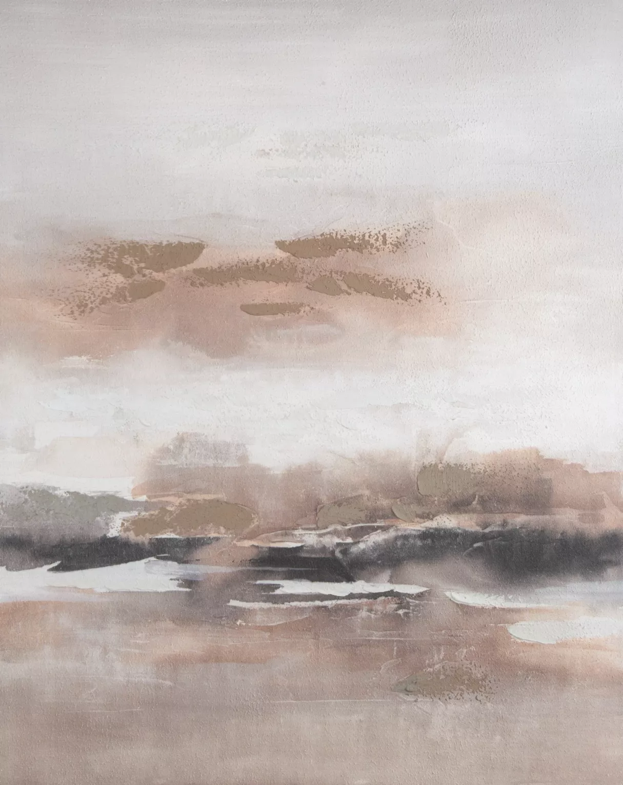 Obraz abstarkcja beżowo, kremowy ręcznie malowany na płótnie 80x100 cm