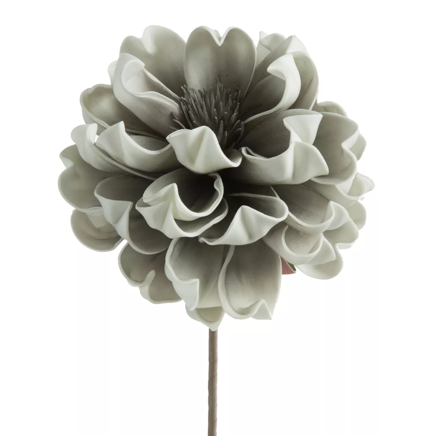 Kwiat sztuczny srebrny z plastycznej pianki foamiran 65 cm