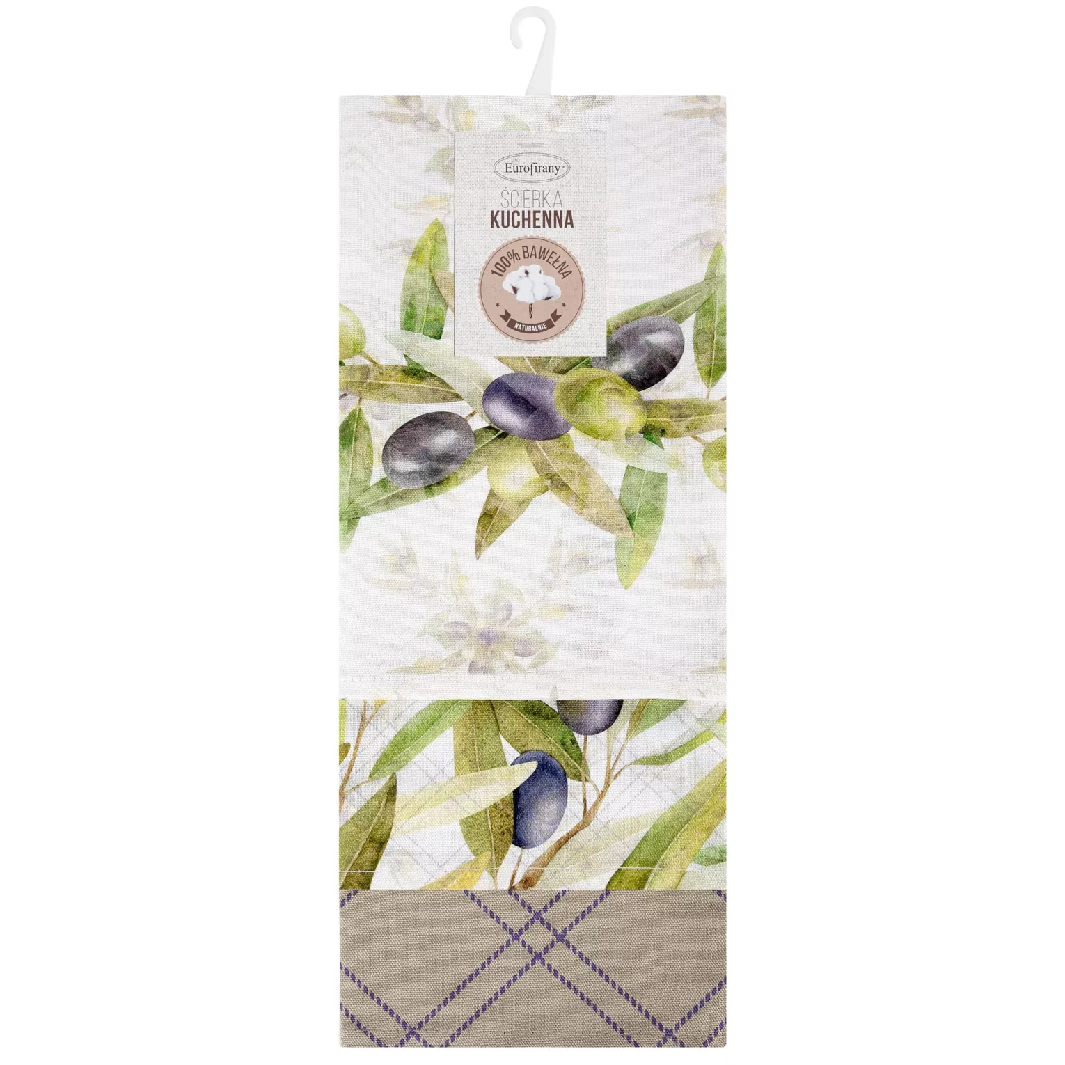 Komplet ściereczek kuchennych  3szt 50x75 cm bawełniany kolor biały,zielony 200 g/m2  OLIVE