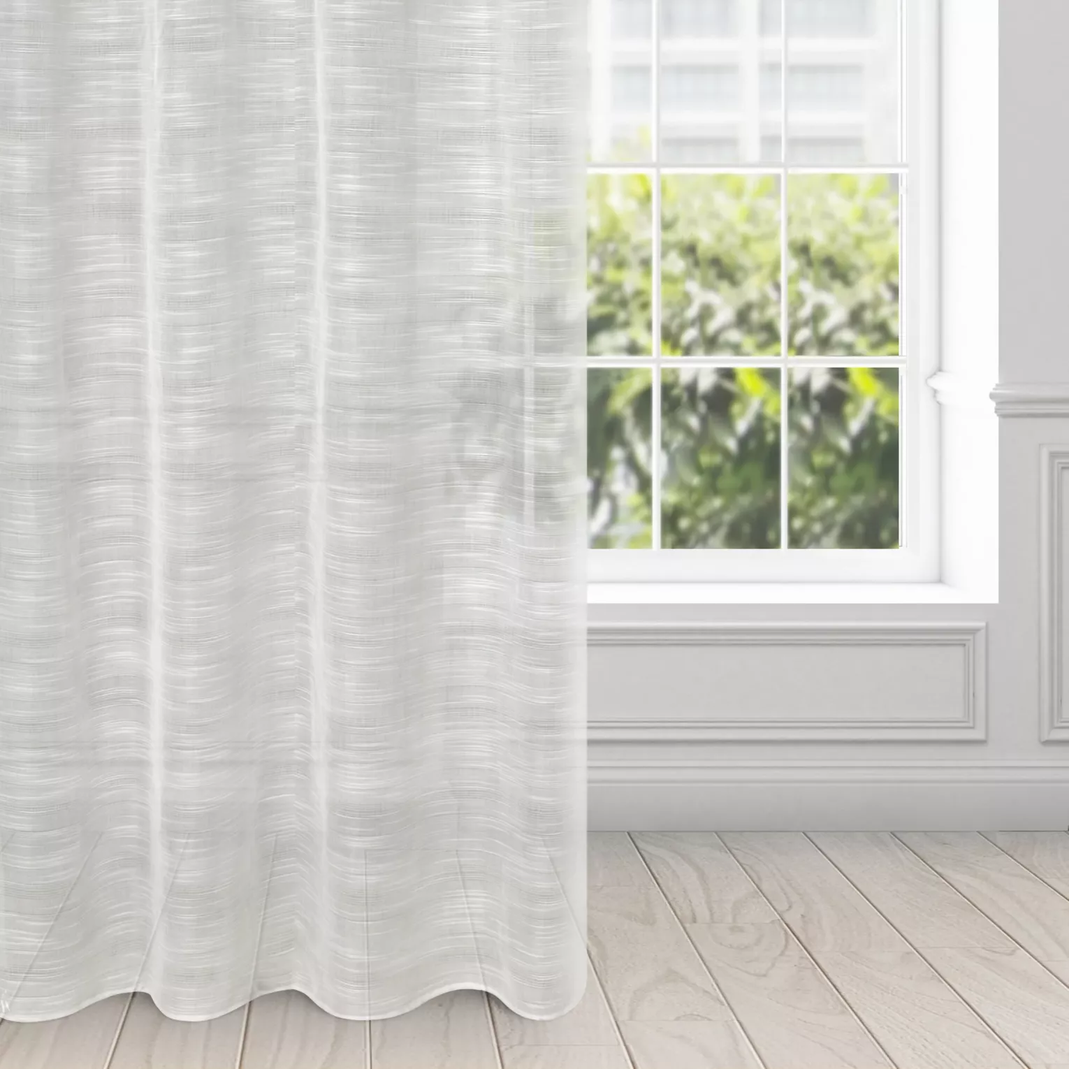 Firana kremowa z efektem deszczyku półprzezroczysta 140x250 cm przelotka ASTERA