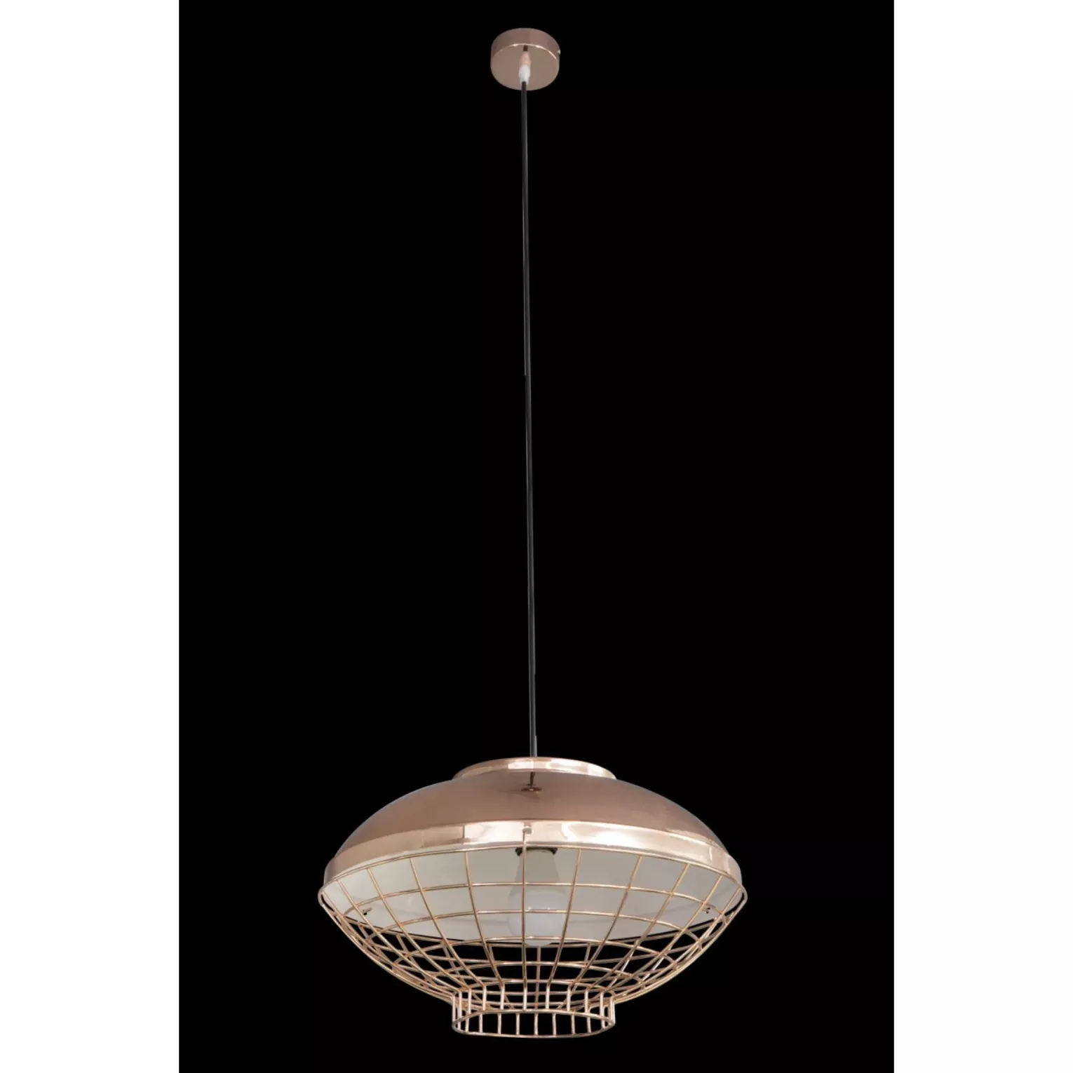 Lampa wisząca do pokoju miedziana w nowoczesnym stylu z metalu 39x11 cm LUCY