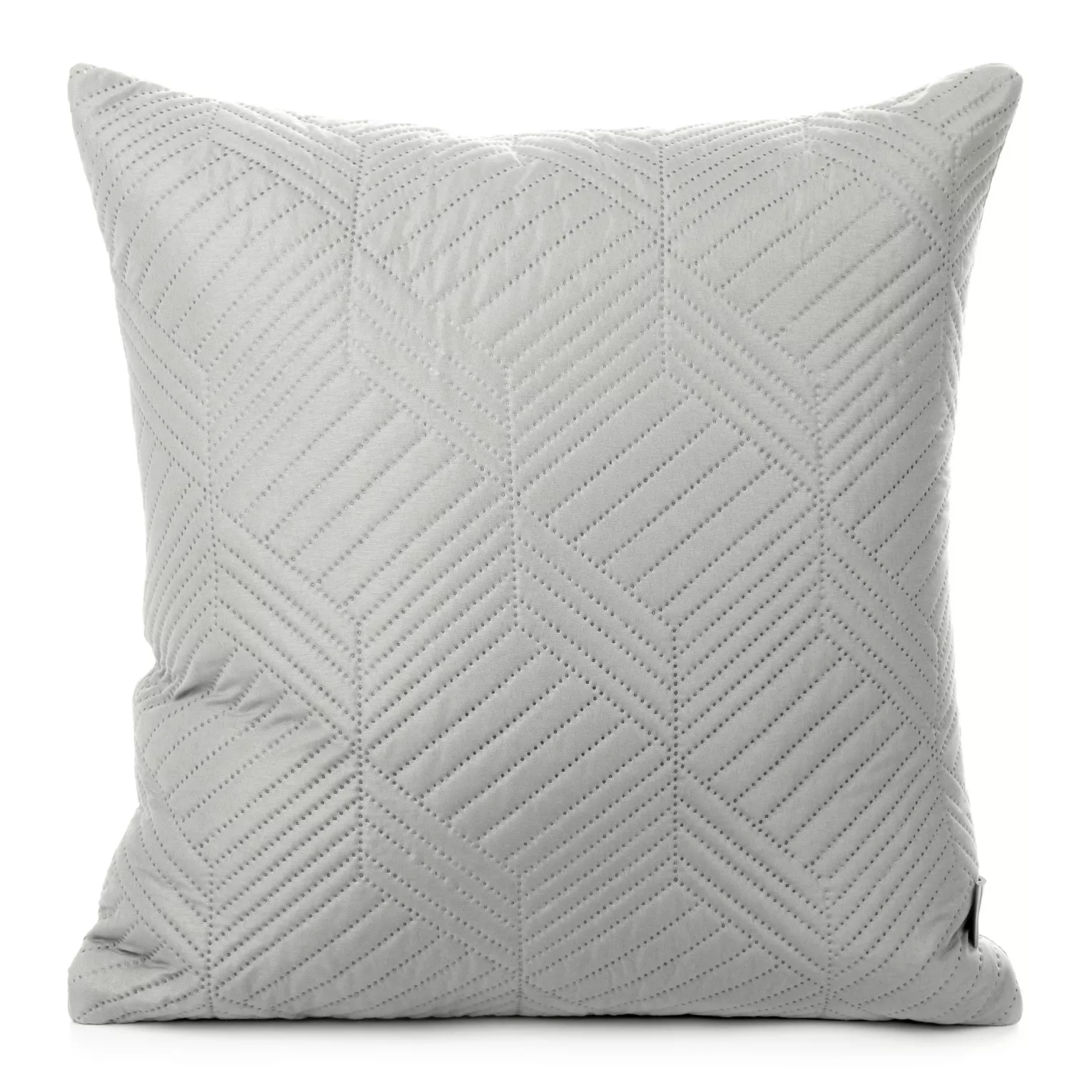 Poszewka na poduszkę 40x40 cm popielata z geometrycznym wzorem pikowana techniką hot press BONI DESIGN 91