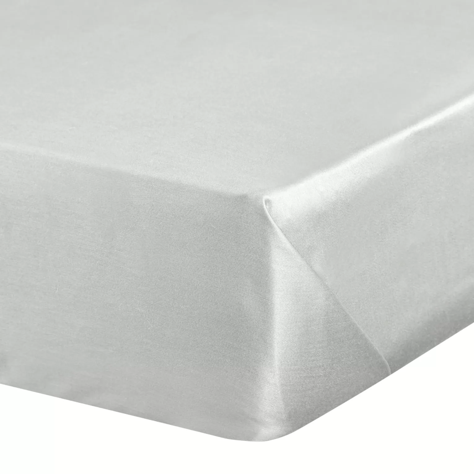 Prześcieradło gładkie bez gumki 160x210 cm z satyny bawełnianej kolor jasnoszary 125 g/m2 NOVA