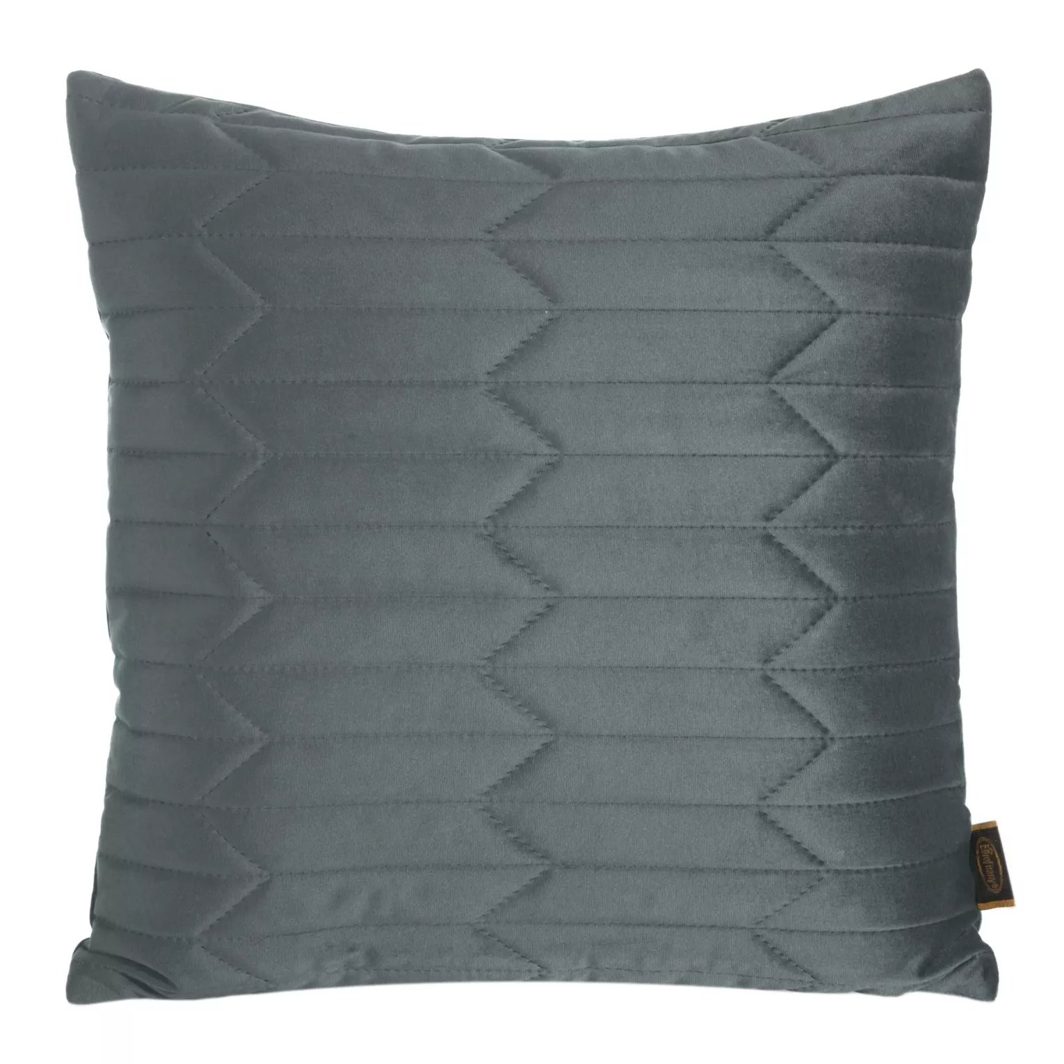 Poszewka na poduszkę 45x45 cm welwetowa, ciemnomiętowa pikowana metodą hot press w geometryczny wzór SOFIA Eurofirany Premium