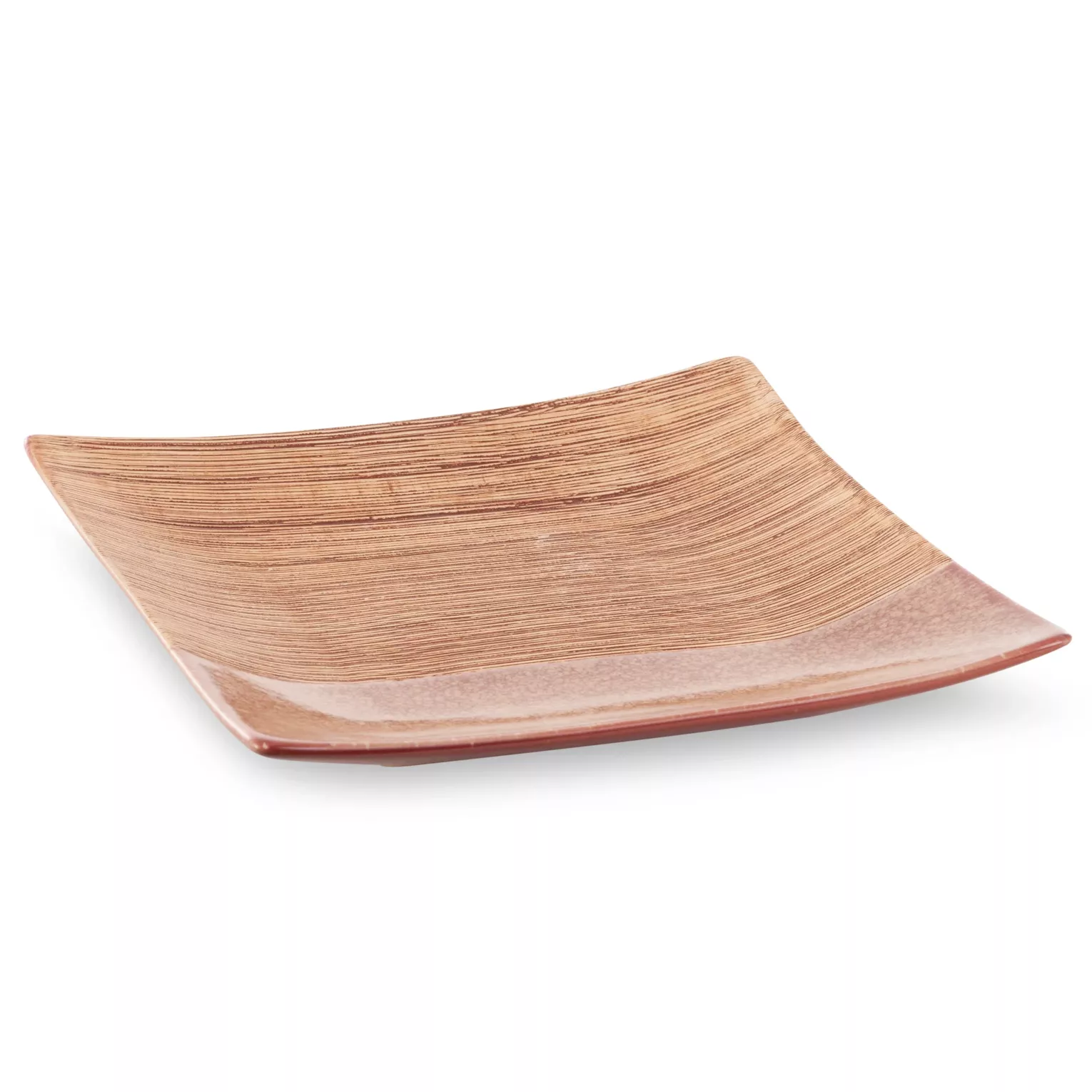 Patera ceramiczna dekoracyjna czerwono-jasnobrązowa 27x27x5 cm  ELDA