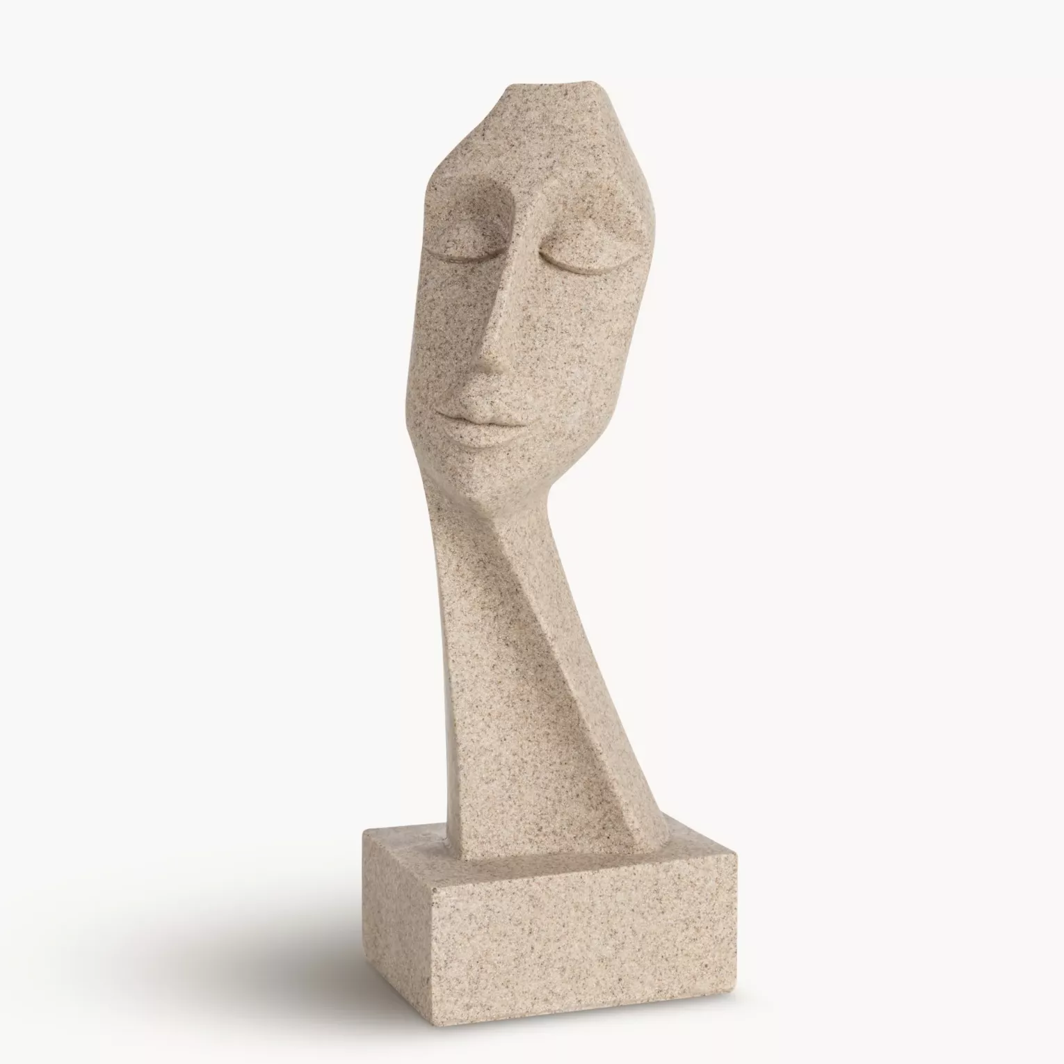 Figurka beżowa inspirowana nowoczesną rzeźbą 11x9x27 cm