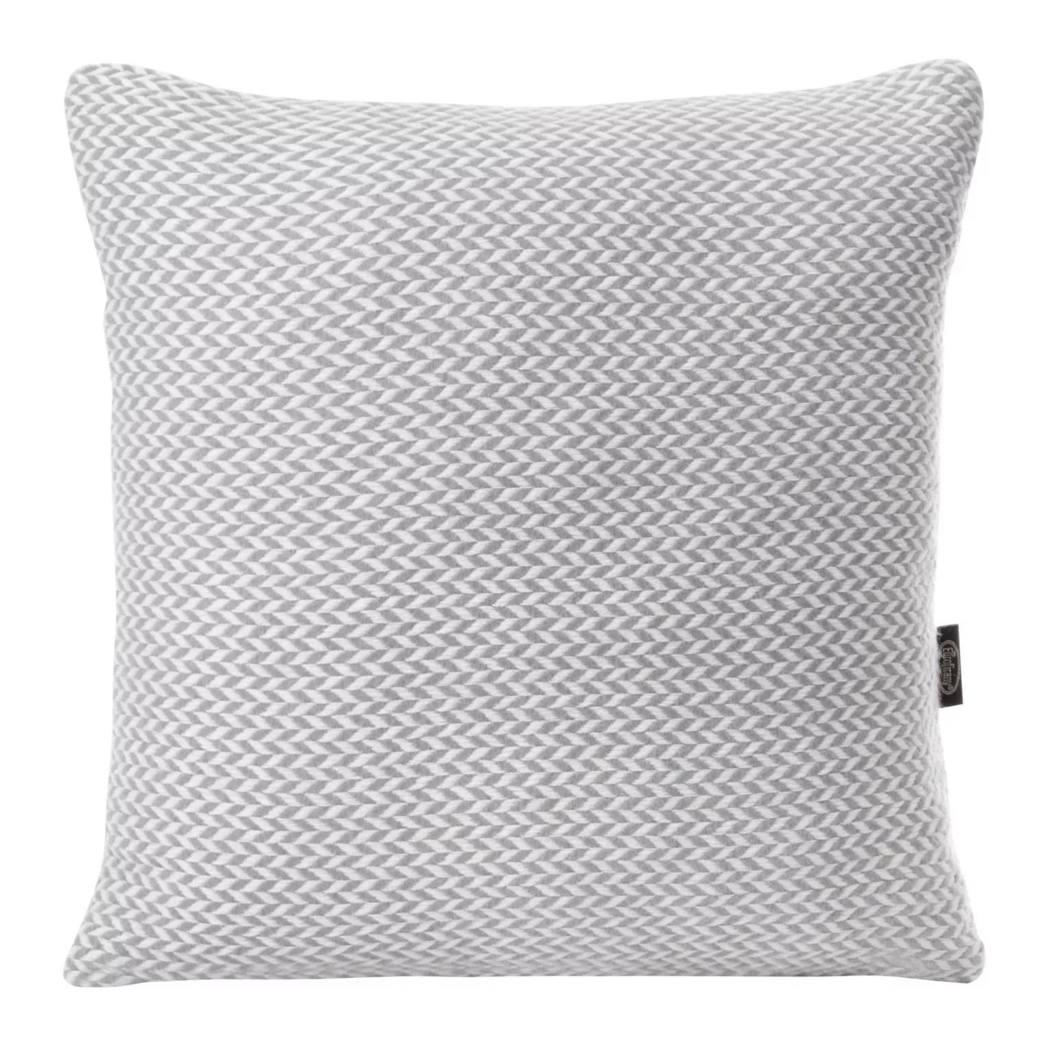 Poszewka na poduszkę 45x45 cm stalowo, biała z drobnym wzorem jodełki AKRYL 5