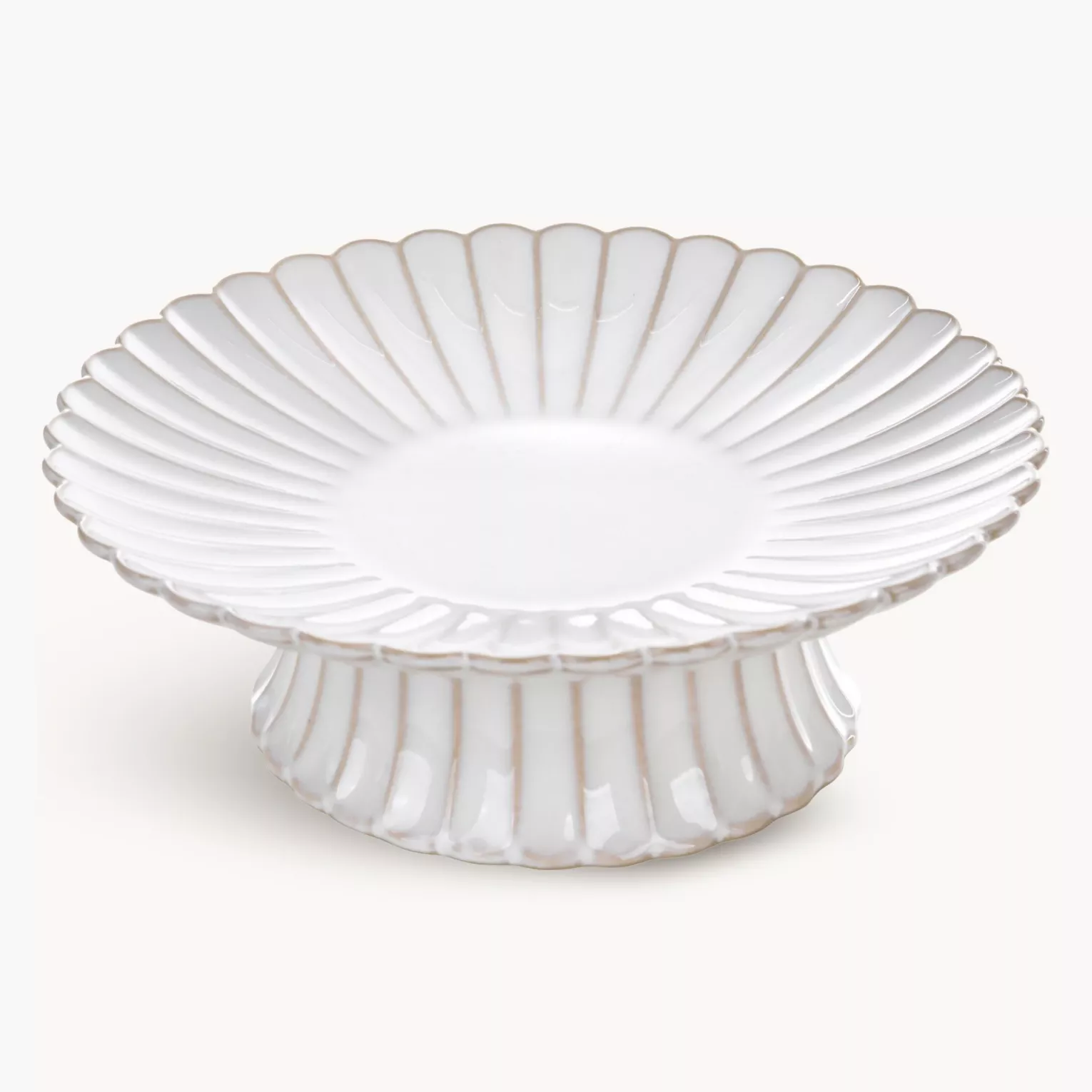 Patera ceramiczna dekoracyjna kremowo-beżowa z przecieranym wzorem w stylu eko średnica 23x8 cm AVRIL
