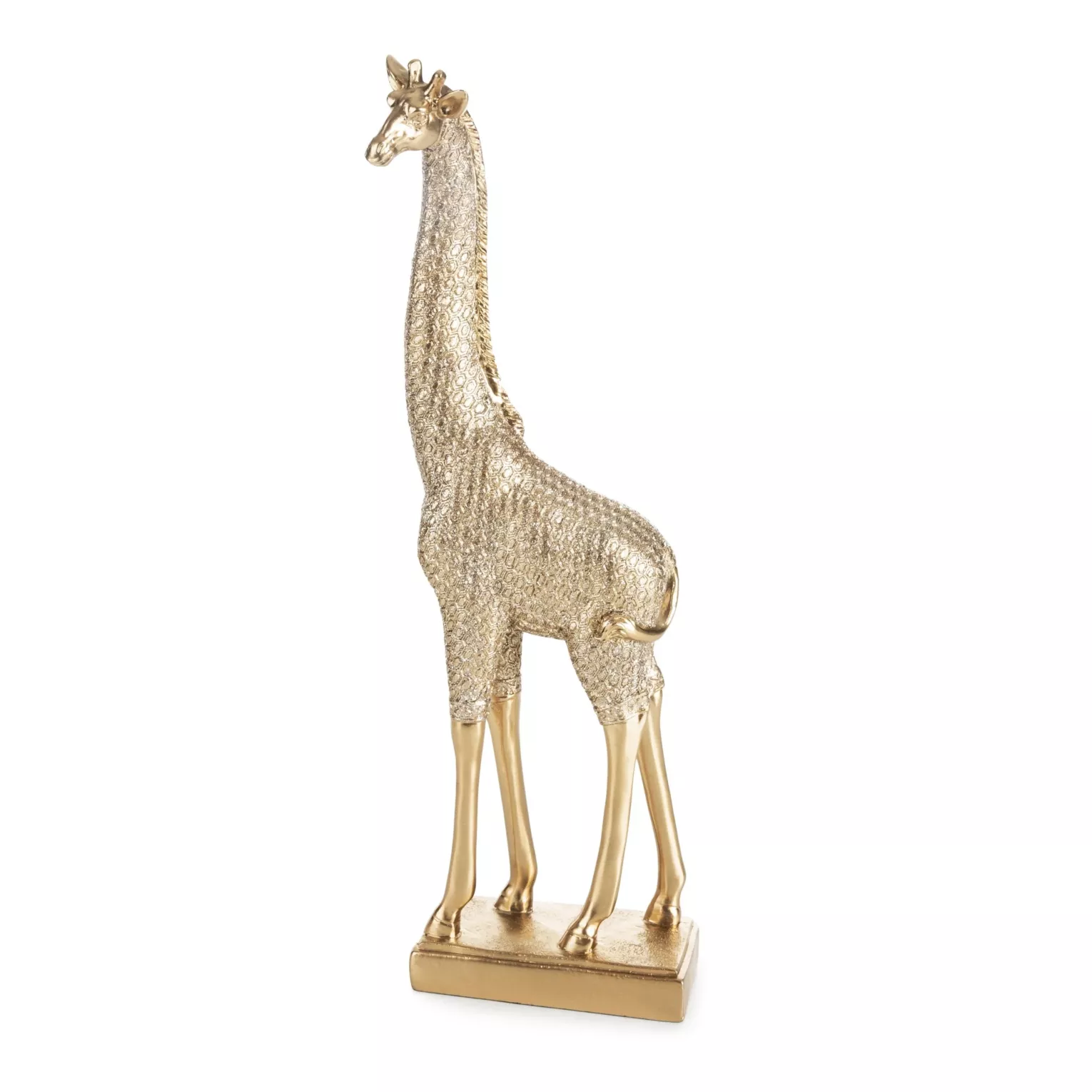 Figurka złota żyrafa  o drobnym strukturalnym wzorze 8x13x36 cm HARIS