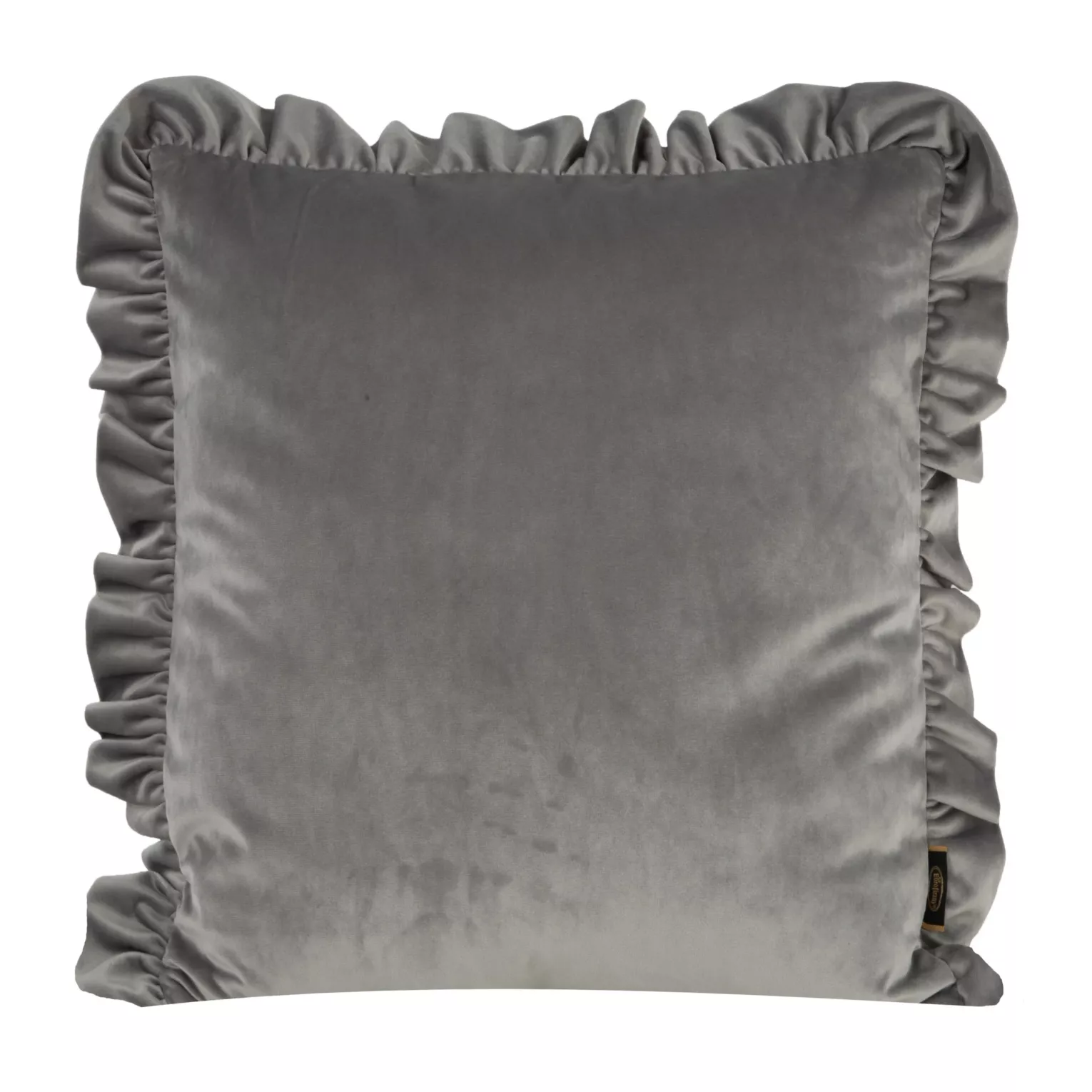 Poszewka na poduszkę 45x45 cm welwetowa kolor srebrny zdobiona na brzegach falbanami VELVET 25 Eurofirany Premium