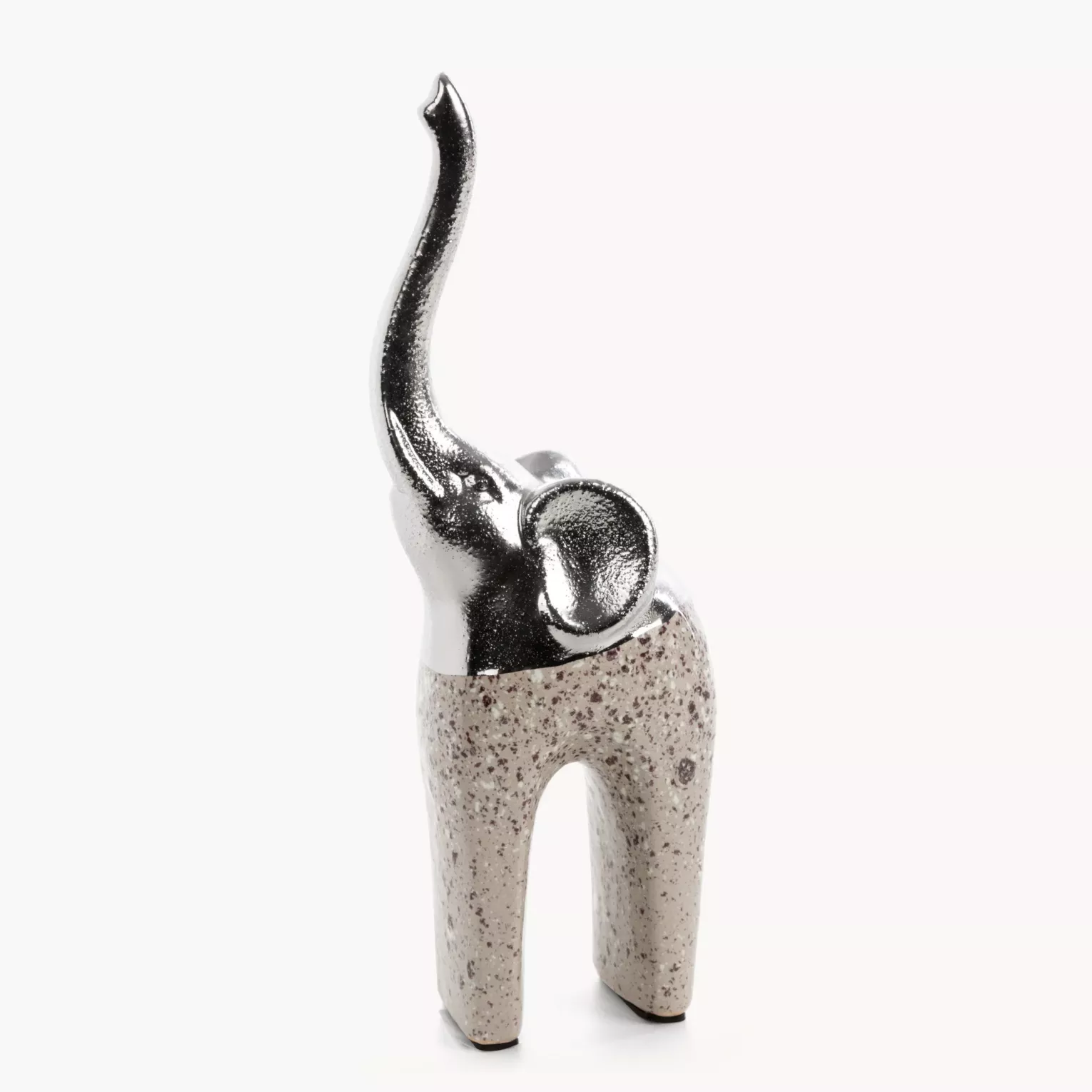 Figurka dekoracyjna srebrna w kształcie słonia 11x7x30 cm LAILA