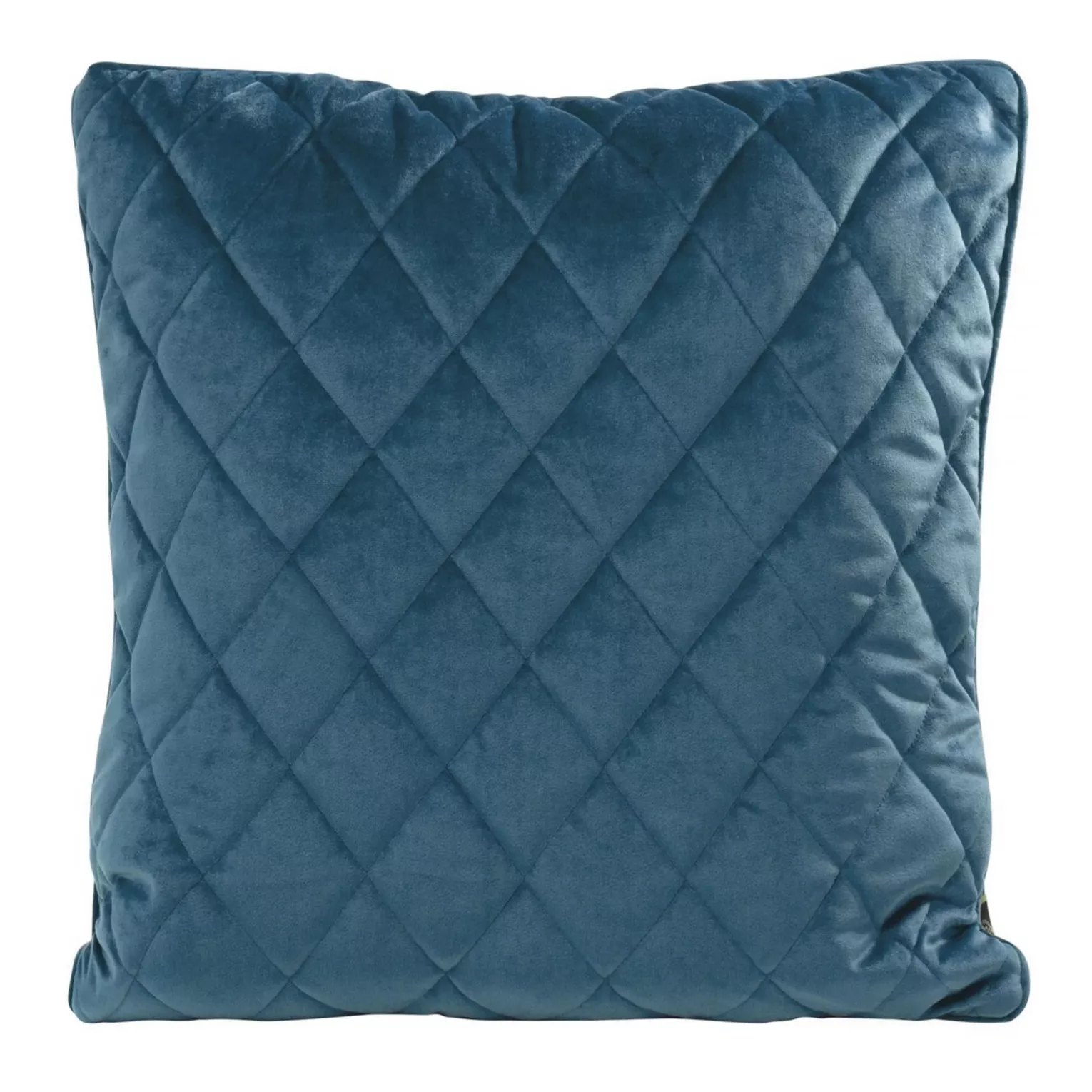 Poszewka na poduszkę 45x45 cm welwetowa, granatowa pikowana we wzór karo z ozdobną wypustką VELVET 27 Eurofirany Premium