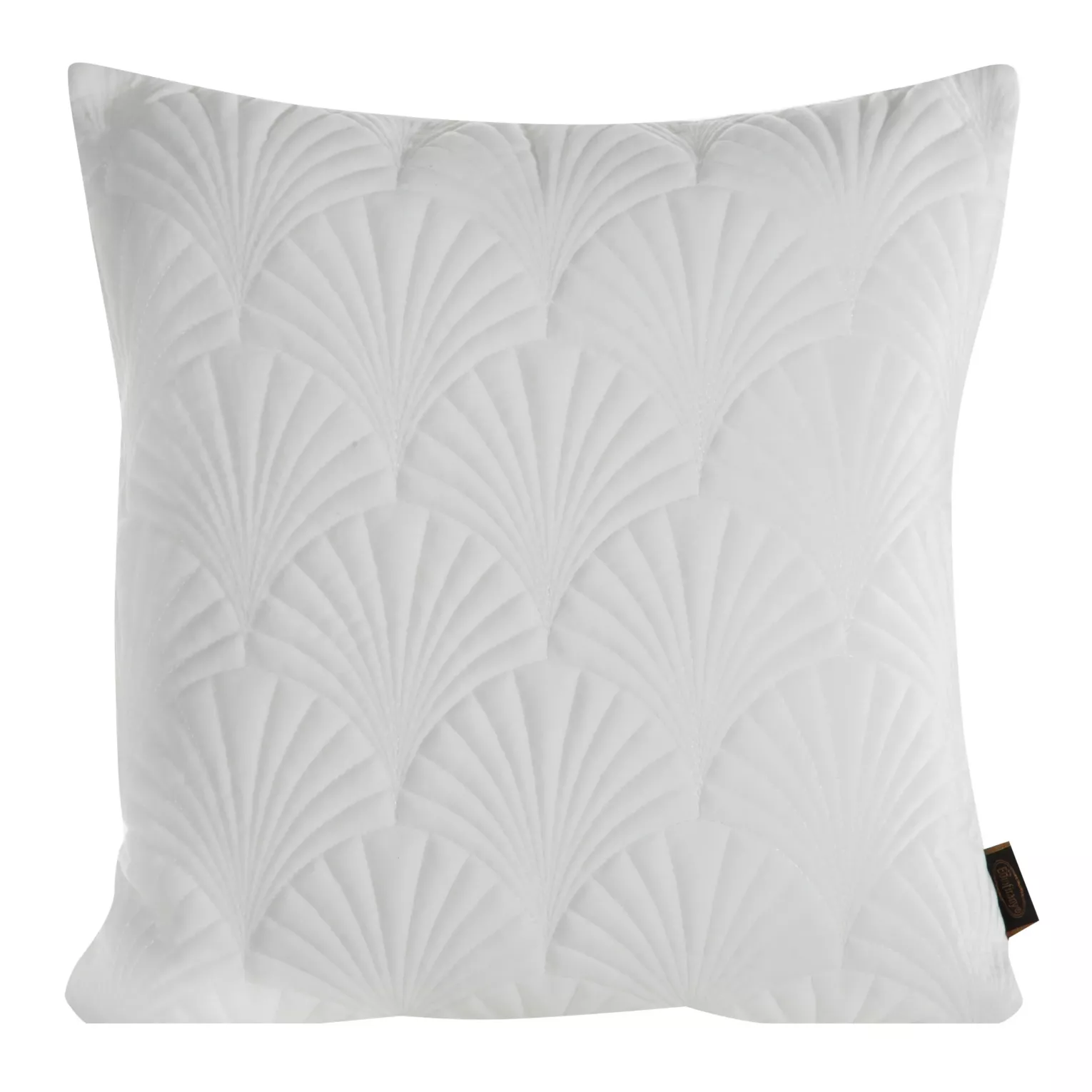 Poszewka na poduszkę 45x45 cm welwetowa, biała pikowana, wzór w stylu art deco RIA 2 Eurofirany Premium