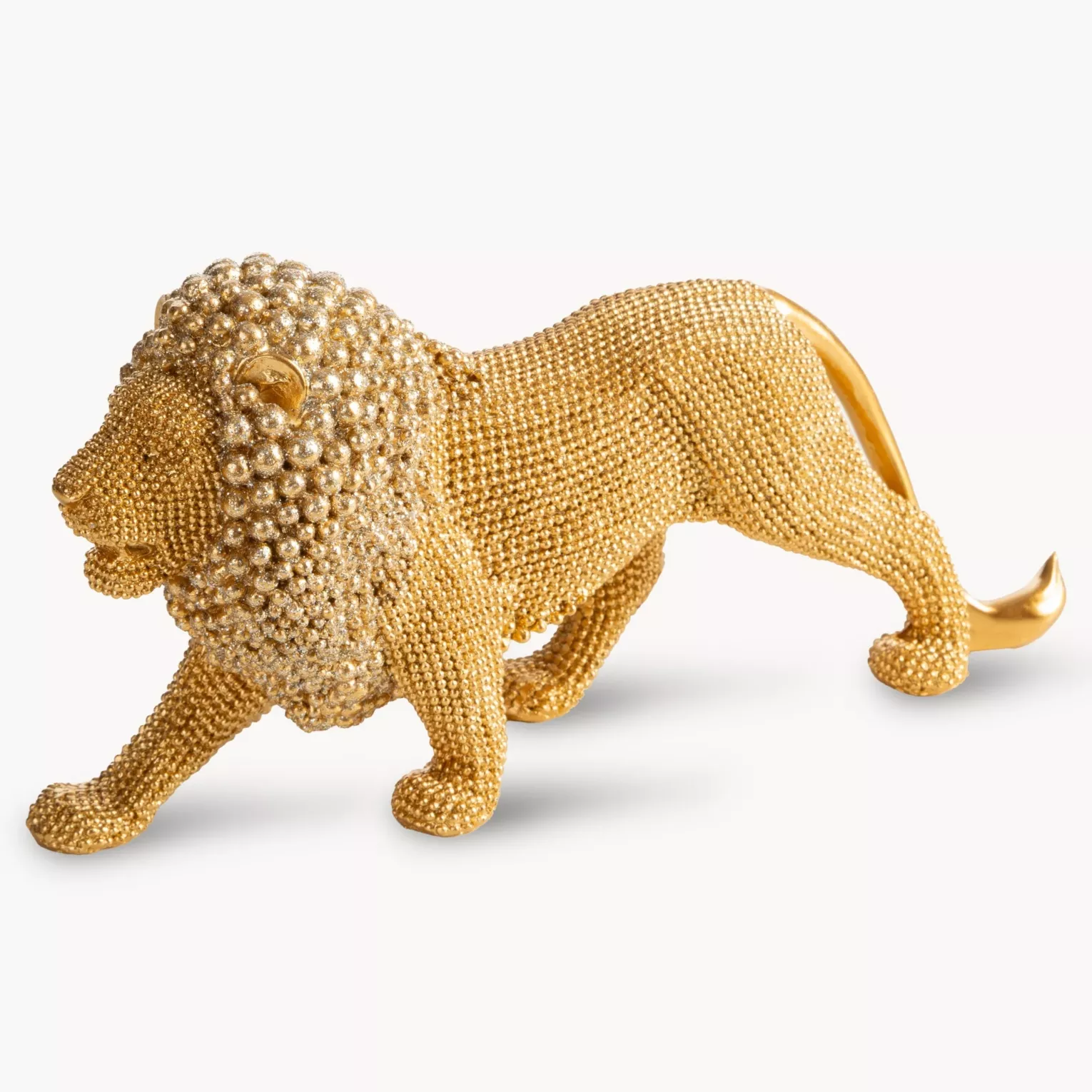 Figurka złota w kształcie Lwa o drobnym strukturalnym wzorze 23x6x12 cm ELDO 2