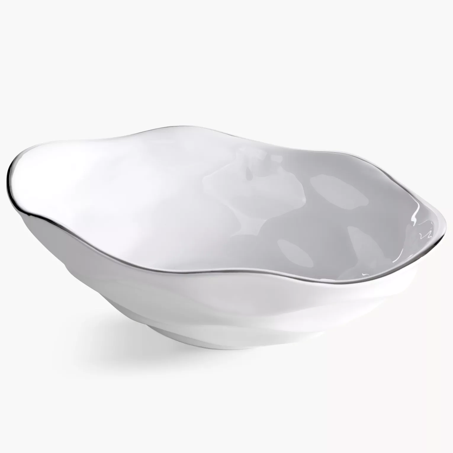 Misa dekoracyjna biało, srebrna 35x22x11 cm BONI