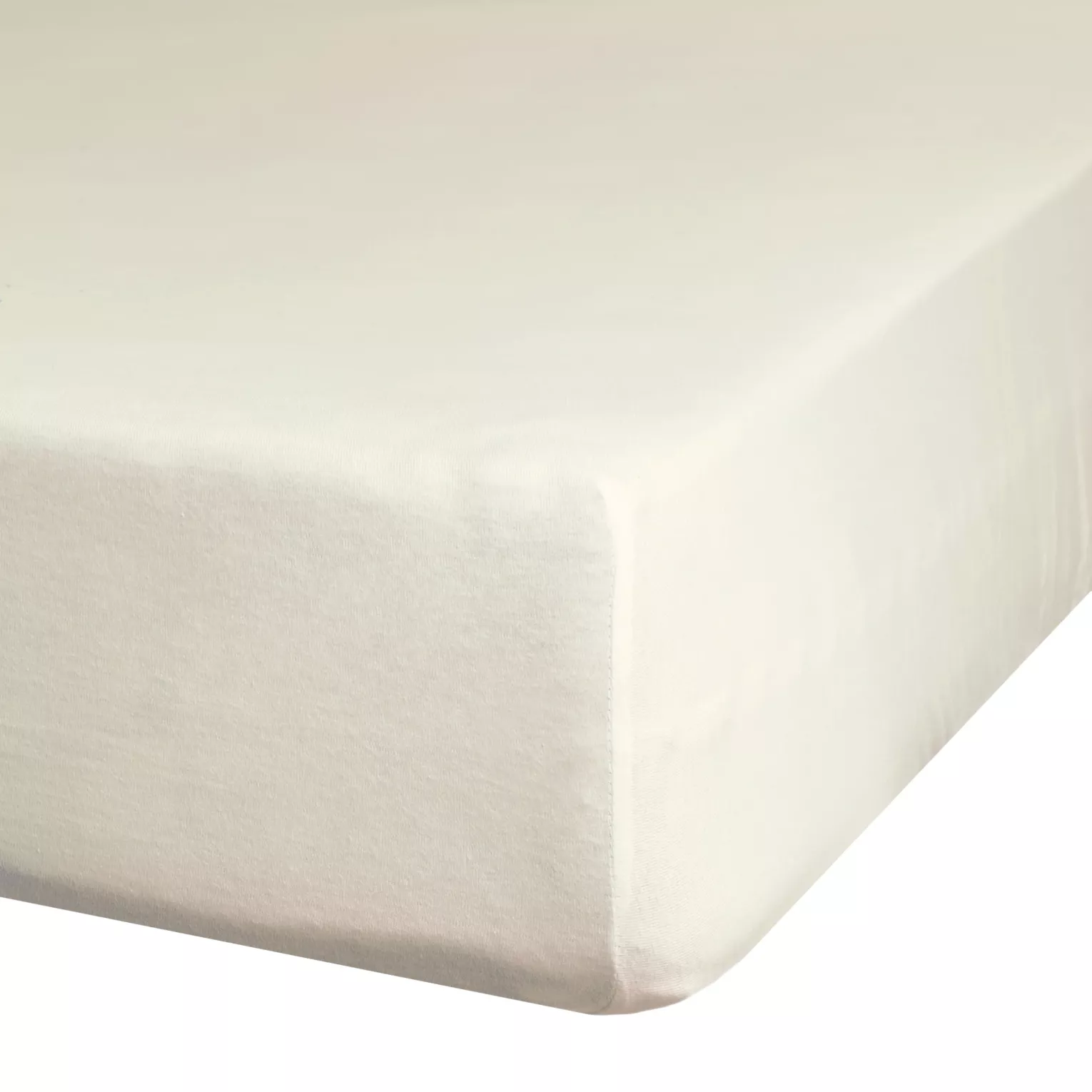 Prześcieradło gładkie z gumką 220x200 cm z satyny bawełnianej kolor kremowy 125 g/m2 NOVA 3