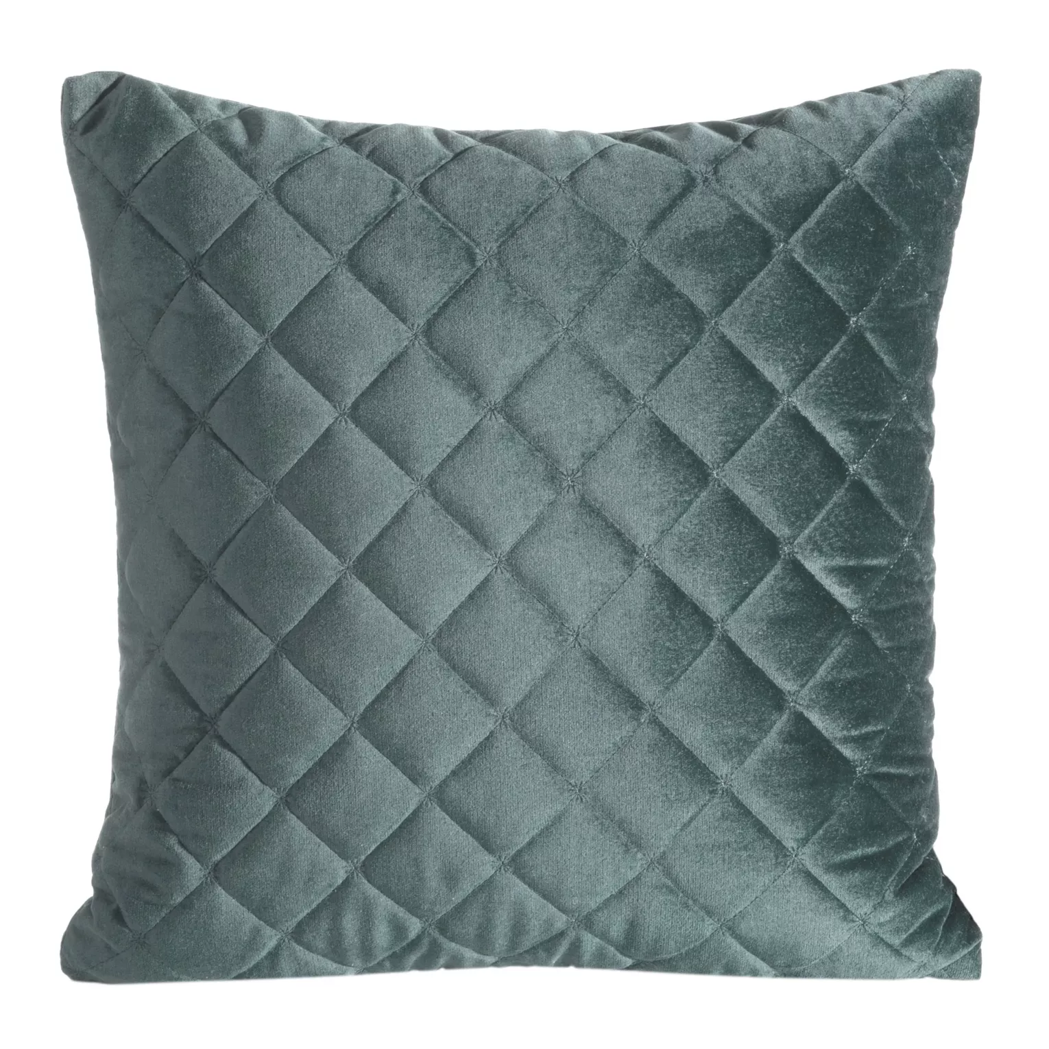 Poszewka na poduszkę 45x45 cm welwetowa ciemnomiętowa pikowana metodą tradycyjnego szycia RIA 1 Eurofirany Premium