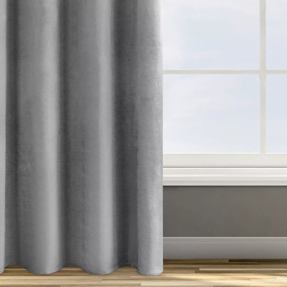 Zasłona welwetowa srebrna 140x250 cm przelotka - ROSA - Design 91