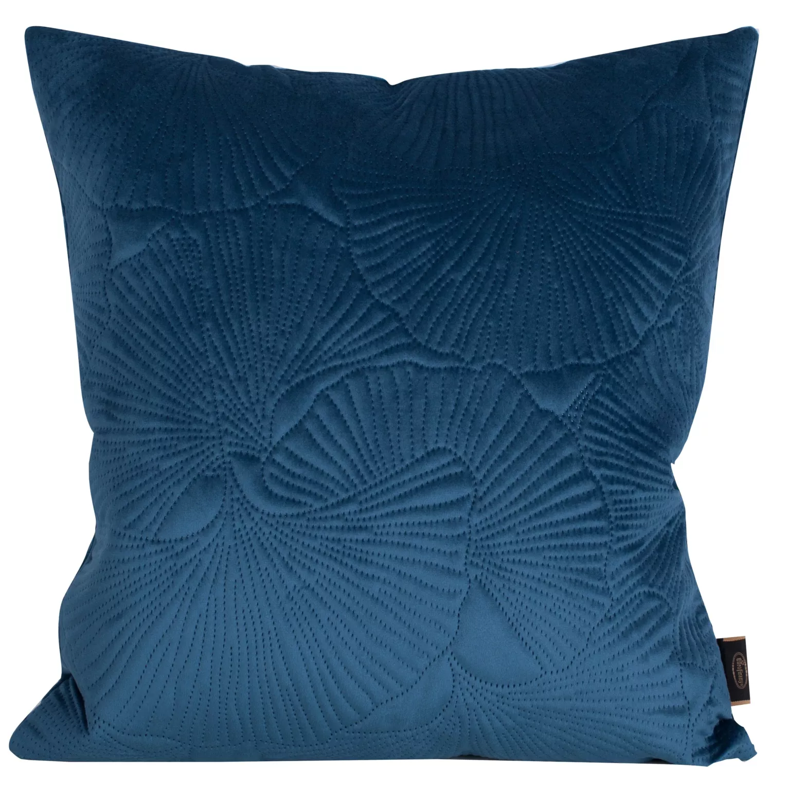 Poszewka na poduszkę 45x45 cm welwetowa kolor granatowy z wytłaczanym wzorem liści miłorzębu VELVET 58 Eurofirany Premium