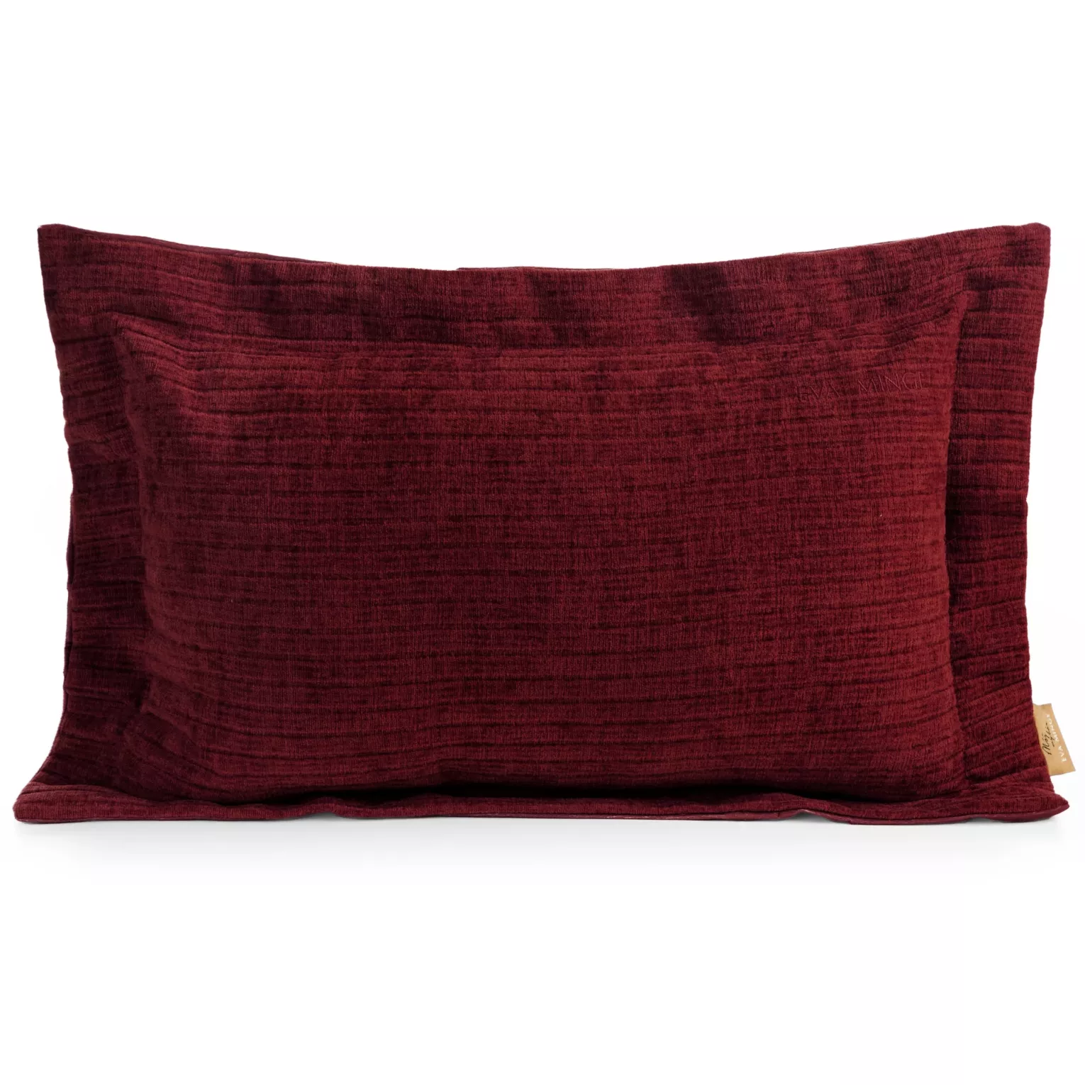 Poszewka na poduszkę  40x60 cm z szenilowej tkaniny bordowa o widocznym ozdobnym splocie Eva Minge Elegante