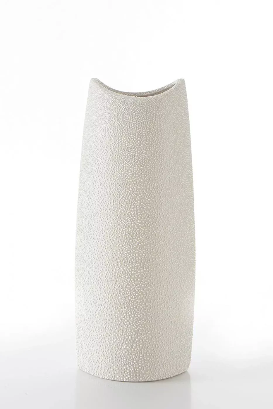 Wazon ceramiczny kremowy  z efektem rosy 14x9x35 cm RISO