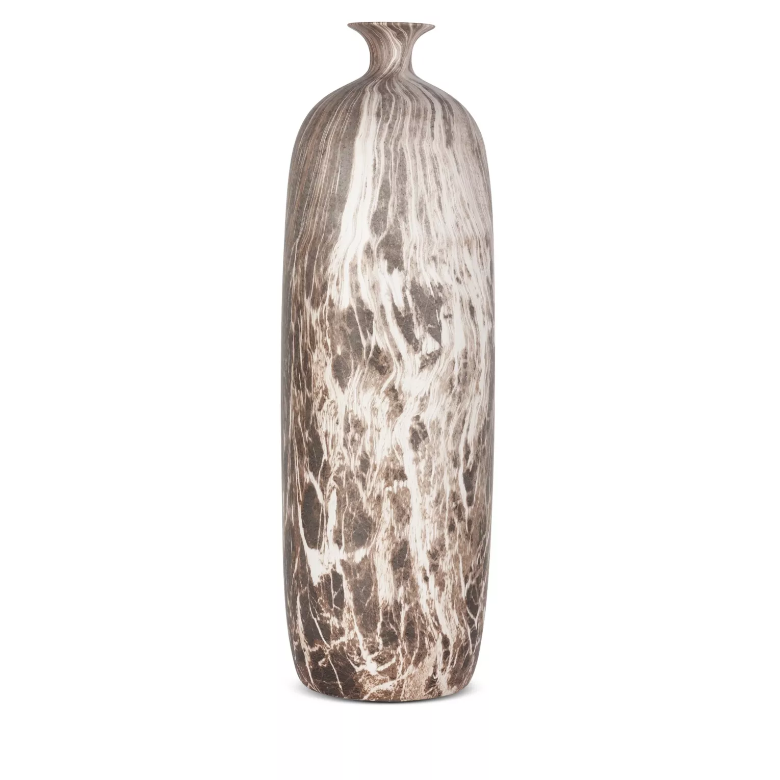 Wazon brązowy o marmurowej strukturze  15x15x63 cm MARIKA