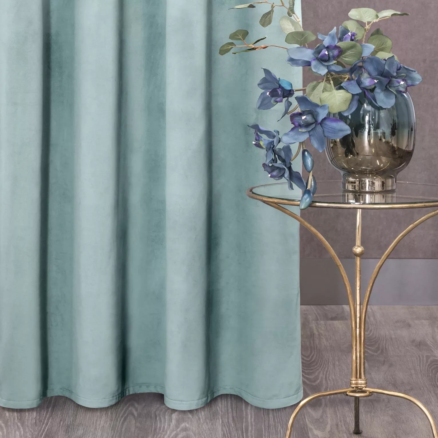 Zasłona welwetowa szałwiowa 140x270 cm taśma - ROSA - Design 91