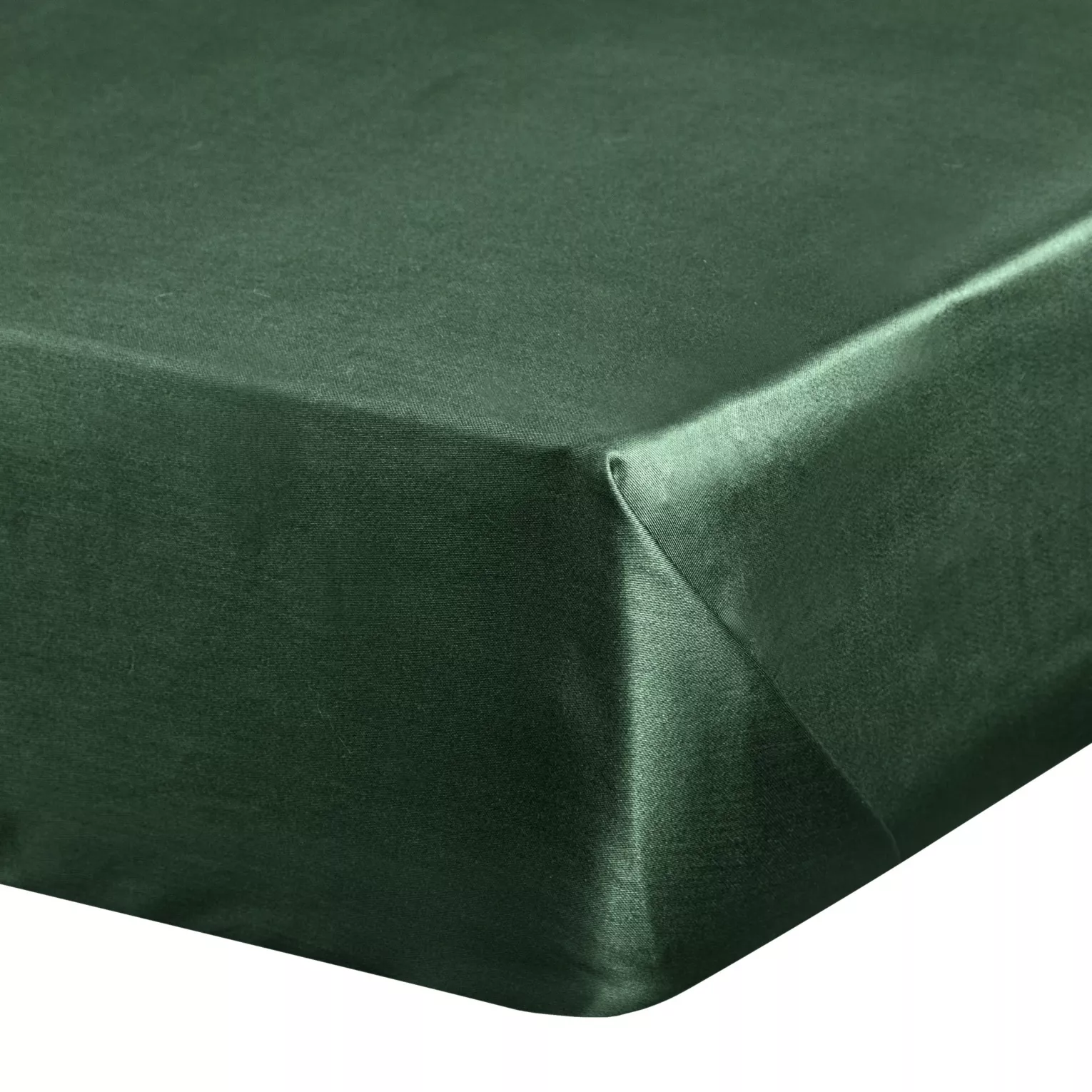 Prześcieradło bez gumki 220x210 cm z satyny bawełnianej kolor ciemnozielony 125 g/m2 DINA Diva Line