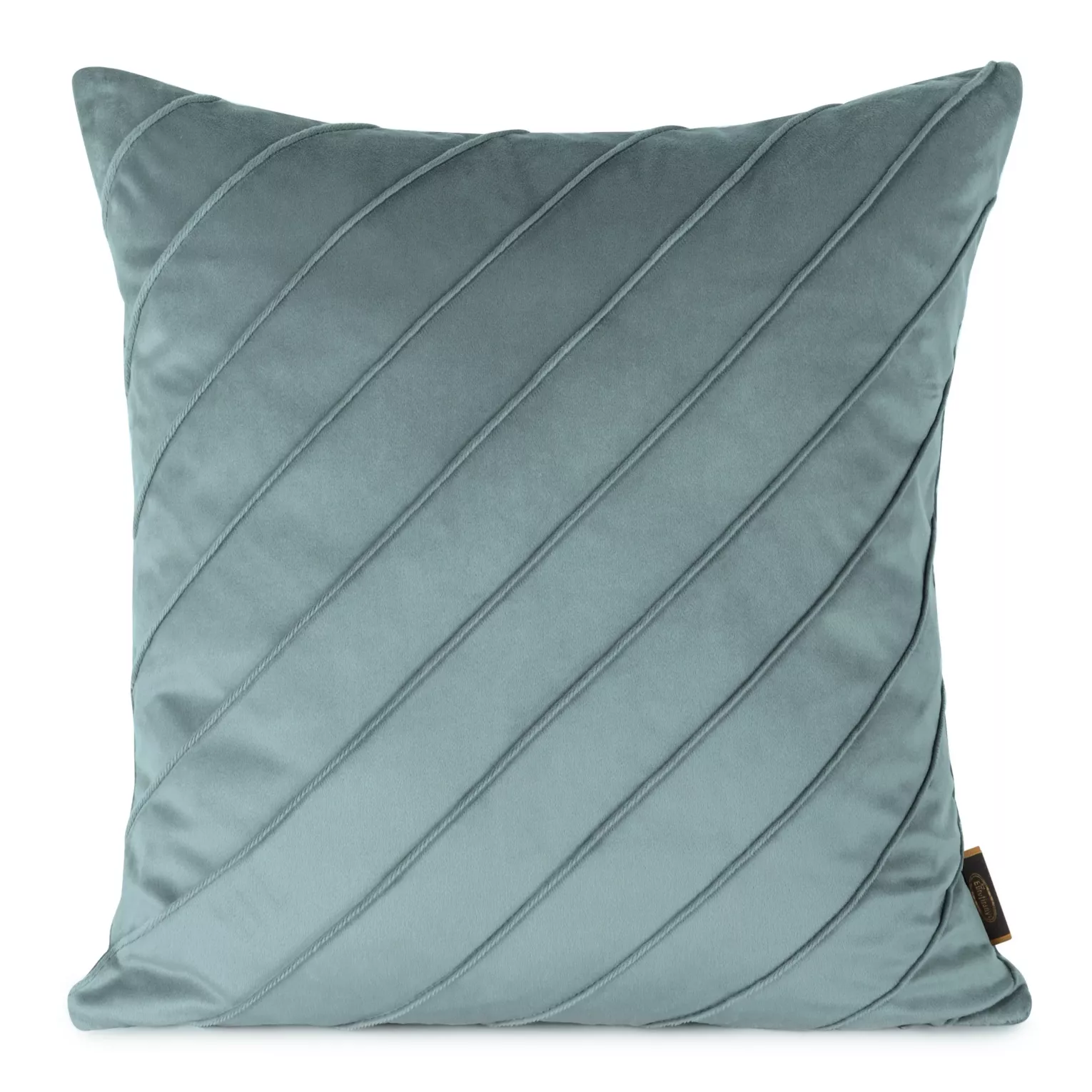 Poszewka na poduszkę 45x45 cm welwetowa niebieska z geometrycznym przeszywanym wzorem NALA Eurofirany Premium