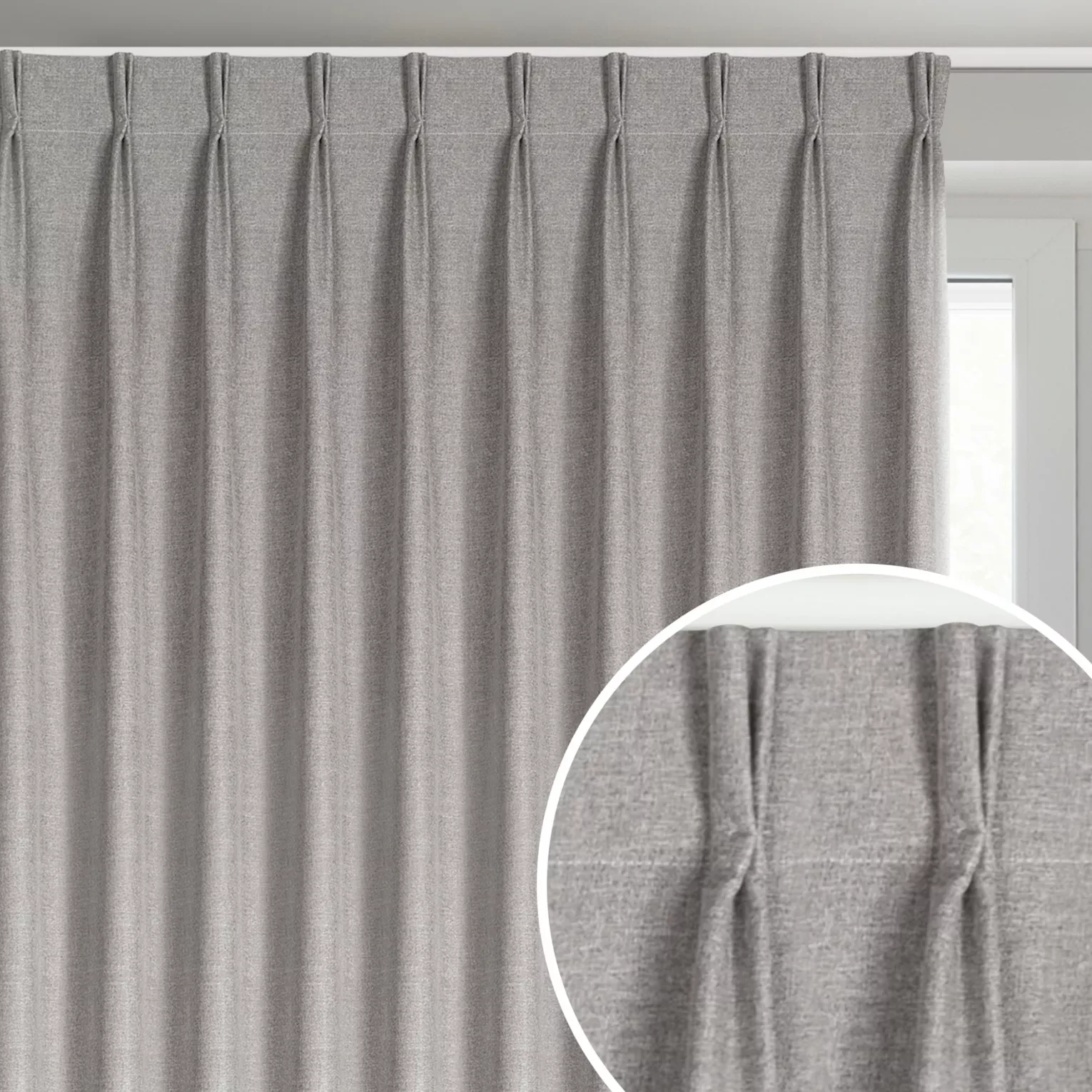Zasłona ciemnobeżowa z 100% zaciemniającej tkaniny typu blackout 125x270 cm (wymiar podany na gotowo) system flex - NELISA