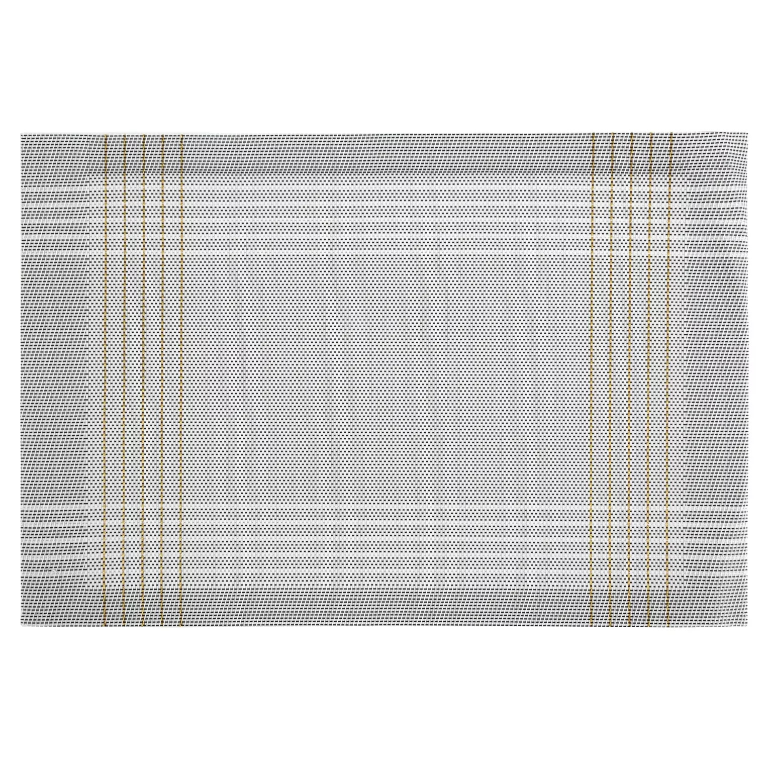 Podkładka na stół biało, złota 30x45 cm KARA zdobiona w subtelna kratkę