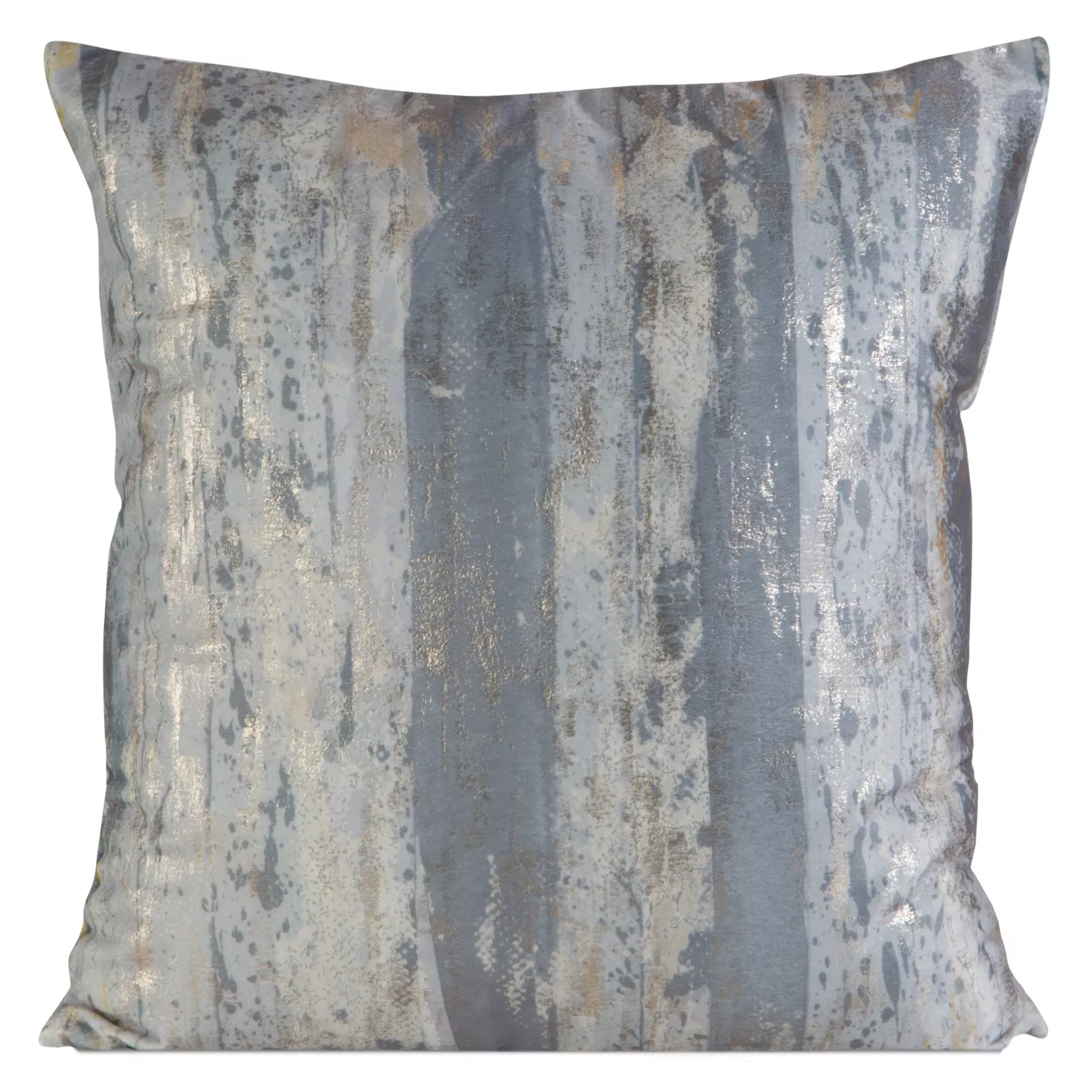 Poszewka na poduszkę 45x45 cm welwetowa szaro, złocista z metalicznym przecieranym nadrukiem GRACE