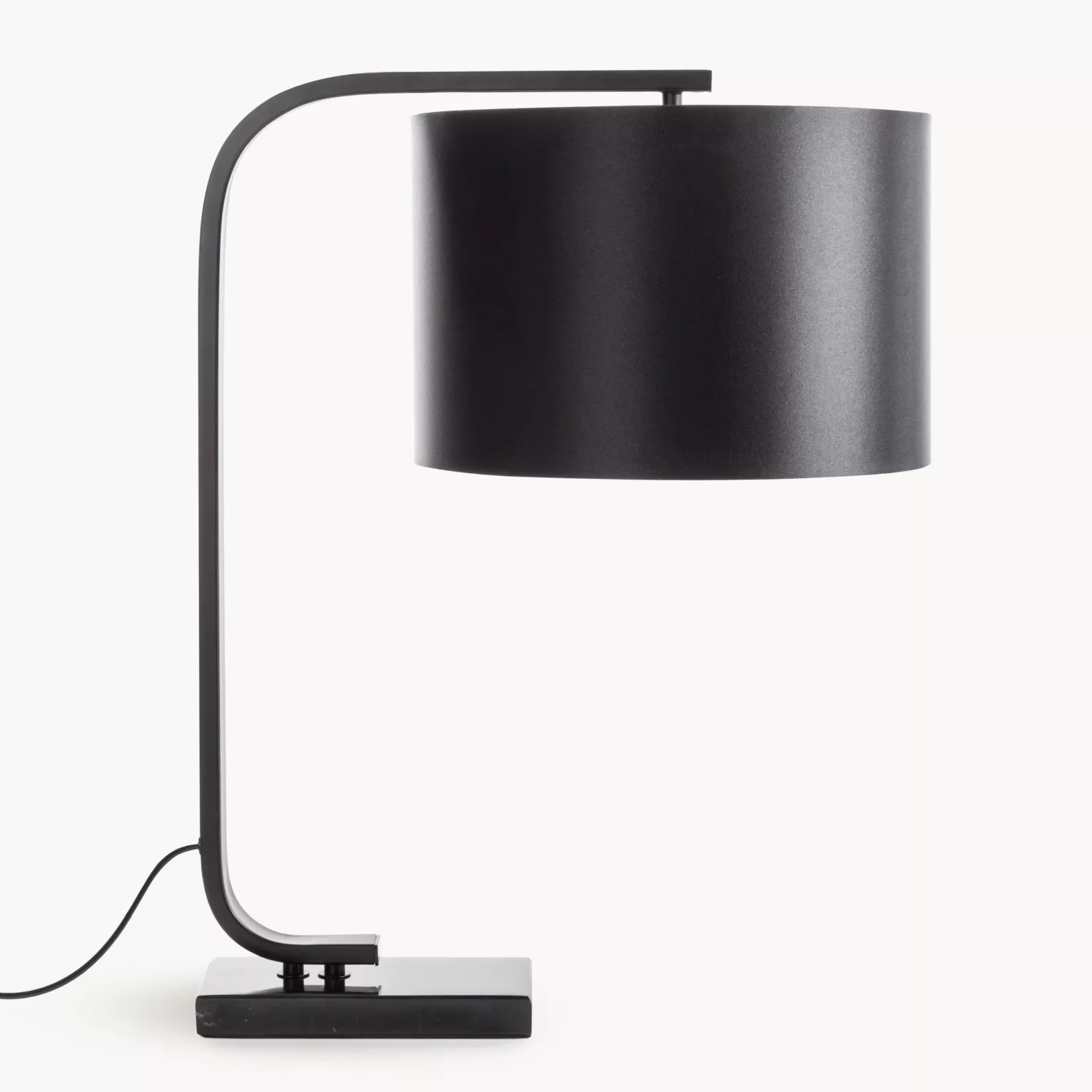 Lampa stołowa  czarna minimalistyczna na metalowej podstawie 31x20x56 cm  LINA kolekcja VULCANO
